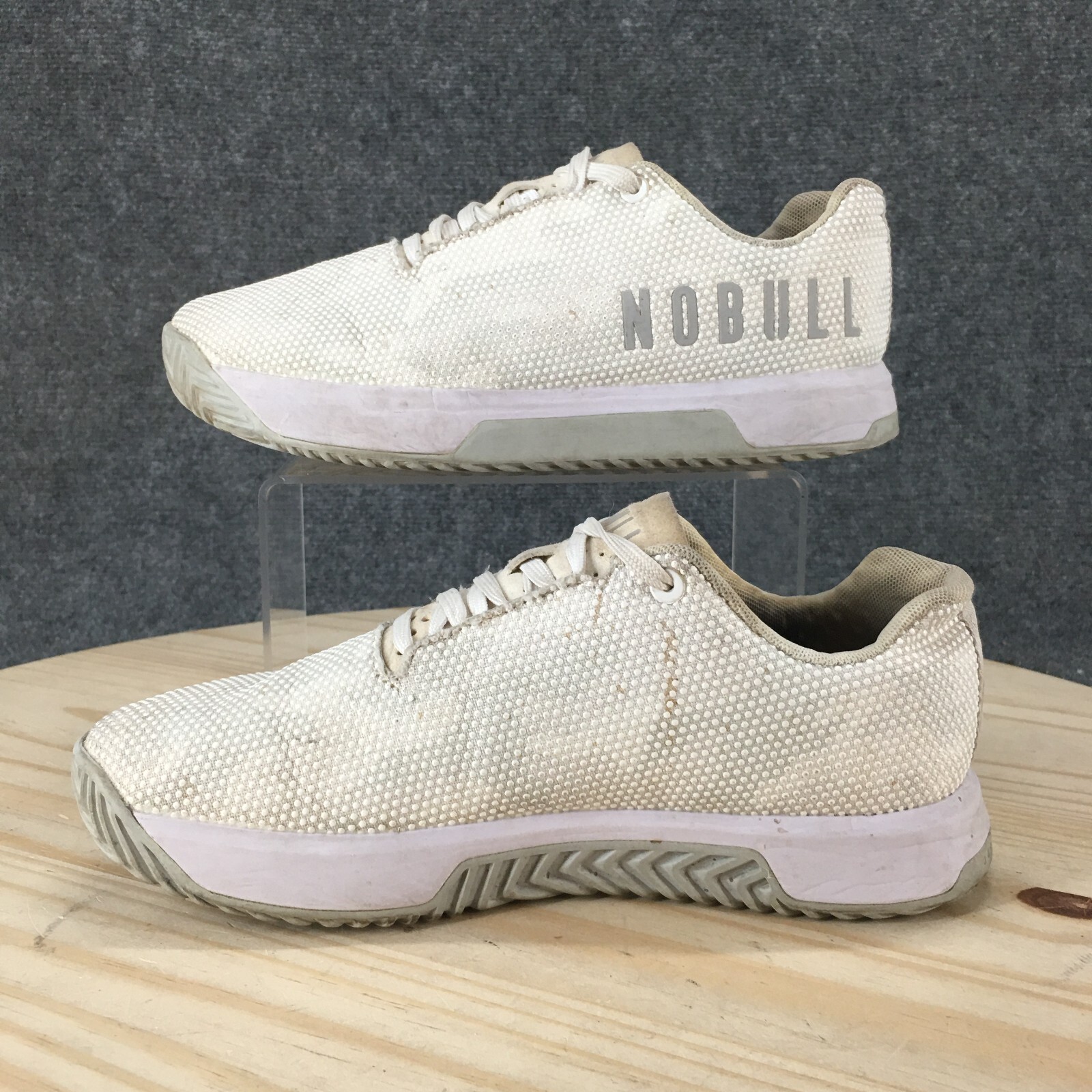 No Bull Shoes Mens 7 Womens 8.5 CrossFit Running Sneakers White Lace Up Low