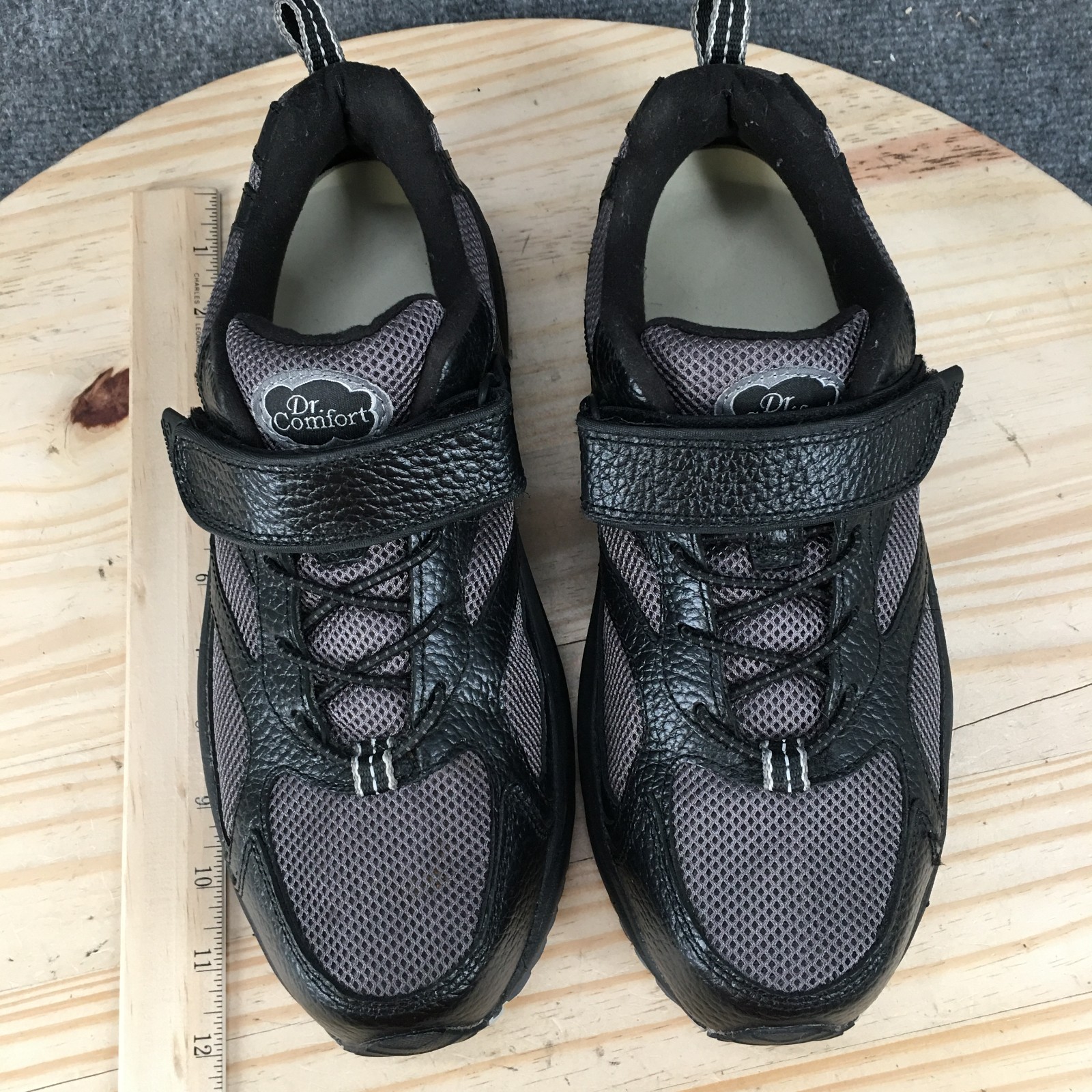 Dr Comfort Shoes Womens 9.5 Wide Walking Sneakers Black Endurance Leather 6810