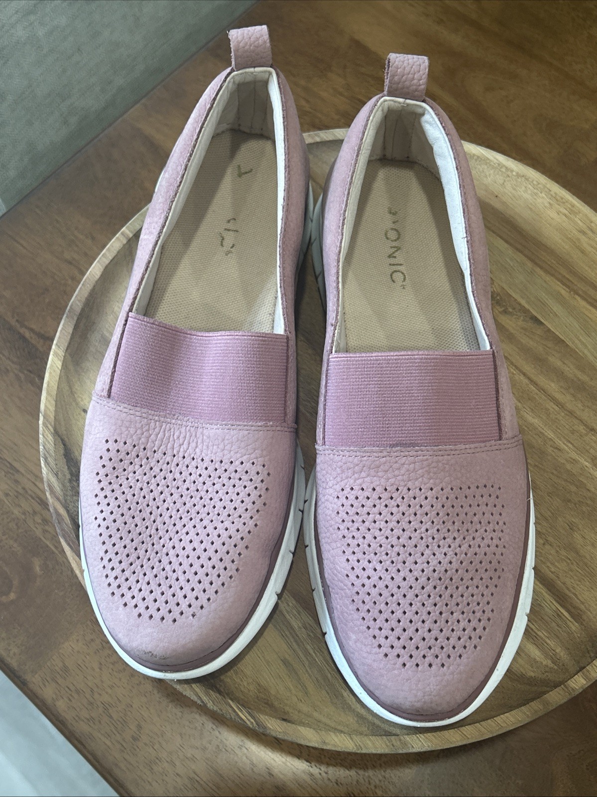 Vionic Roxana Pink Nubuck Slip On Size 8