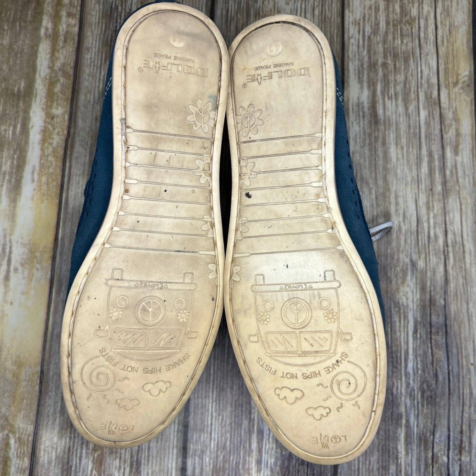 Dolfie Hippie Boho Southwest Fringe Blue Suede Leather Shoes Sz 41 US 9.5-10