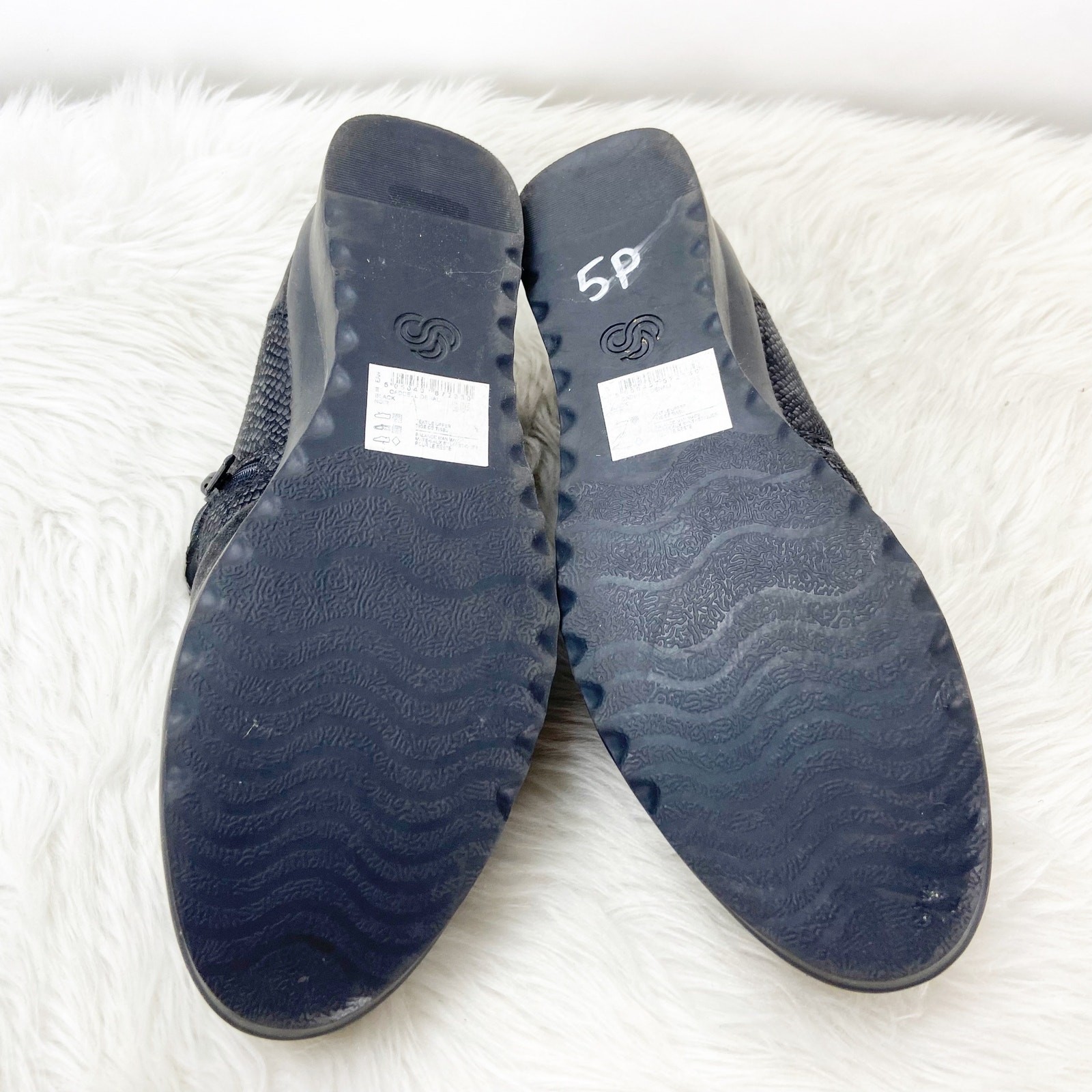 Clarks Cloudsteppers 10 W Wide Womens Black Suede Textile Comfort Shoes