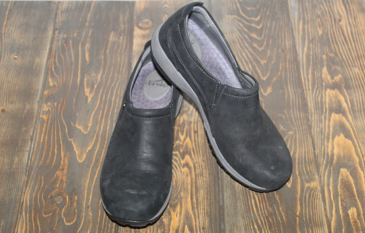 Dankso Slip on’ Women’s Size: 40 (US 9.5-19) Patti Black Microsuede Vibram Sole