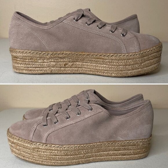 Steve Madden Hampton Tan Suede Platform Espadrille Sneakers Size 10