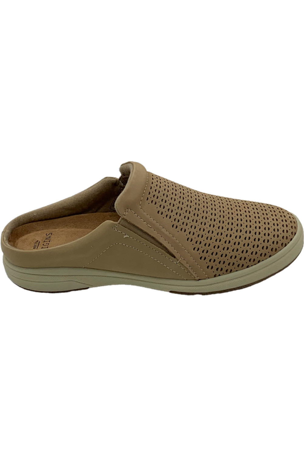 Earth Origins Perforated Leather Slip-On Clogs Emilia Wheat