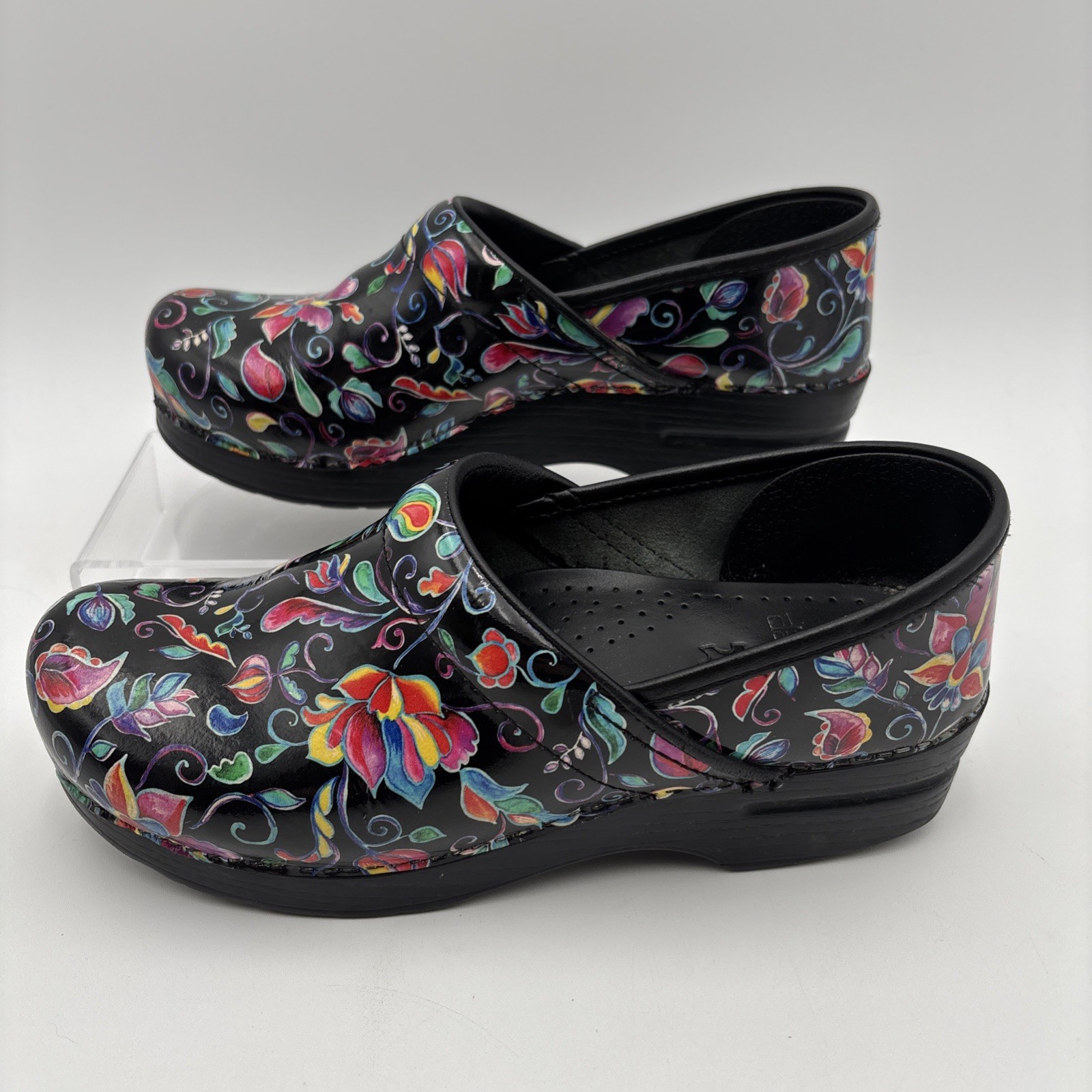 Dansko Floral Women’s Shoes Size 39 Professional Clogs Nursing Colorful Flowers