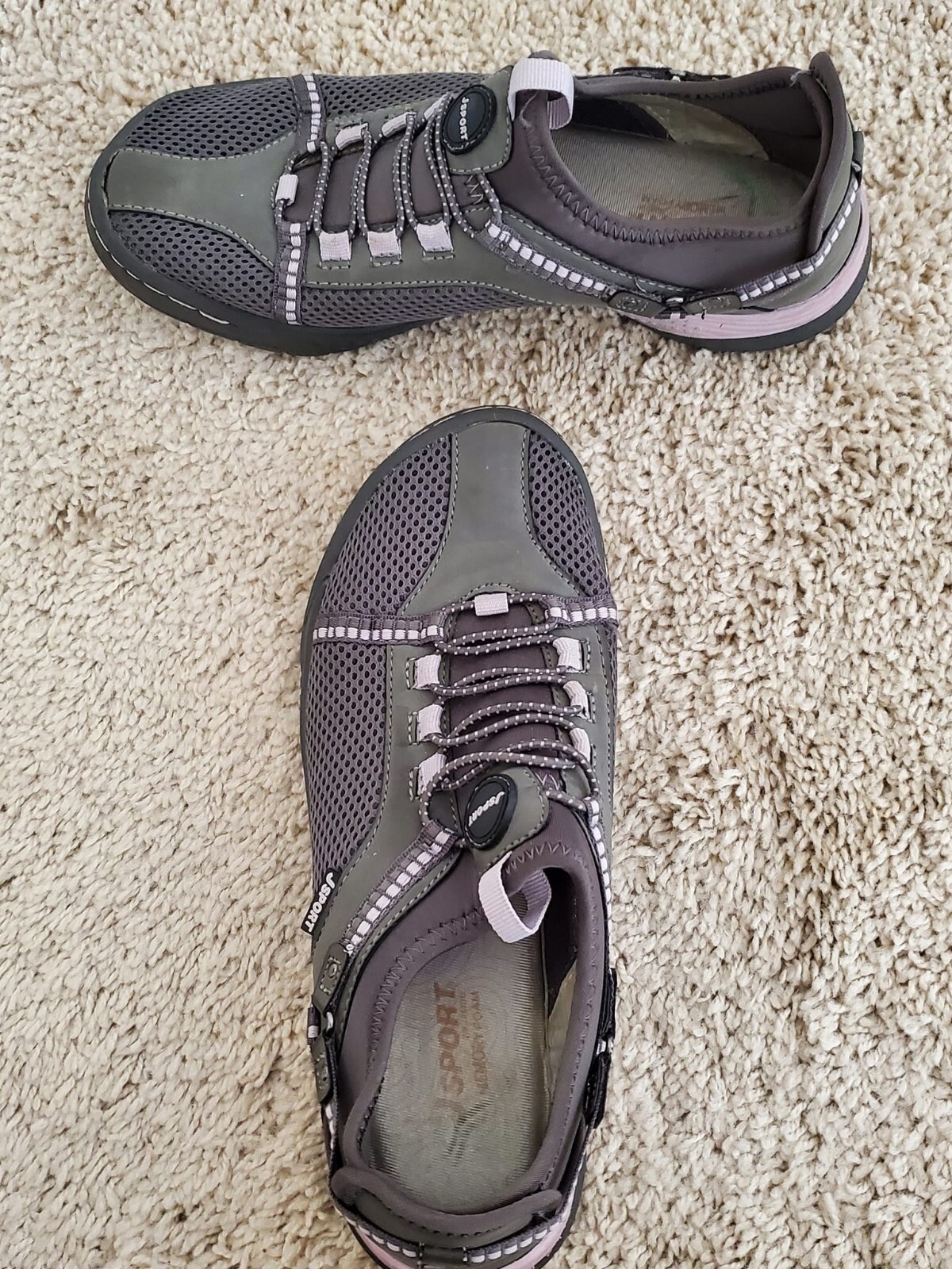 JSport By Jambu Shoes Womens 6.5M Tahoe Encore Walking Sneaker Gray Slip On