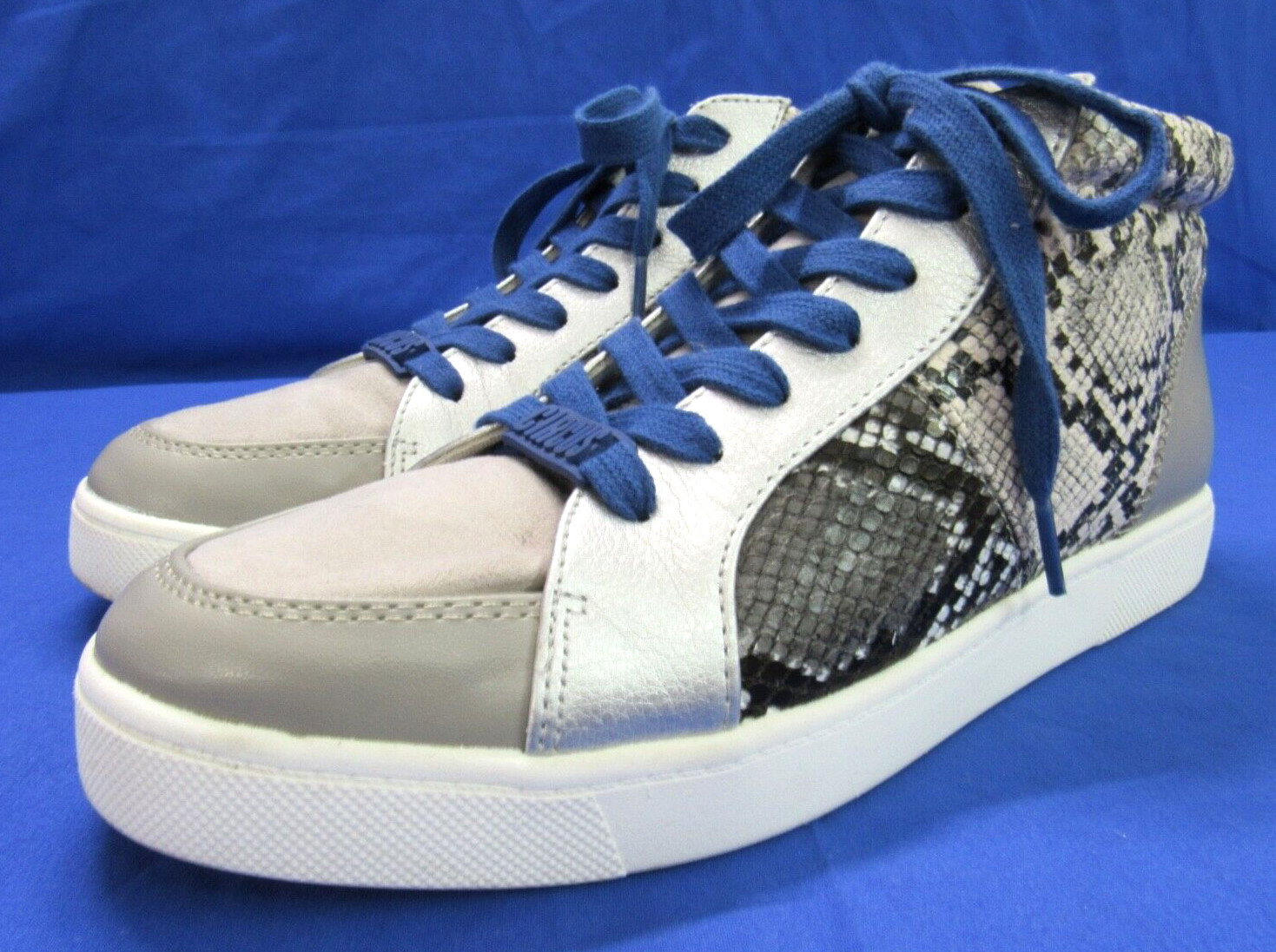CIRCUS Sam Edelman DESZI Gray SNAKE PRINT Lace-Up MID-TOP Fashion Sneakers Sz 8M