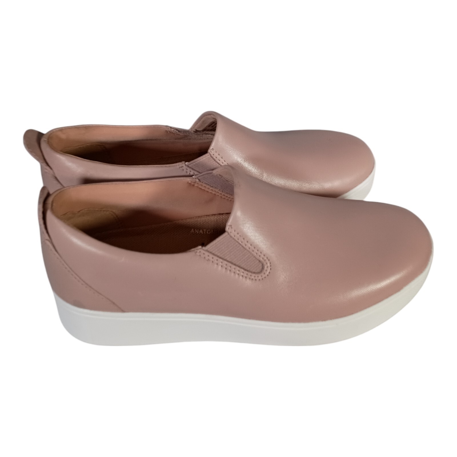 Fitflop Shoes 5 Womens Beige Sania Skates Leather Sneaker Flat Closed Toe Low