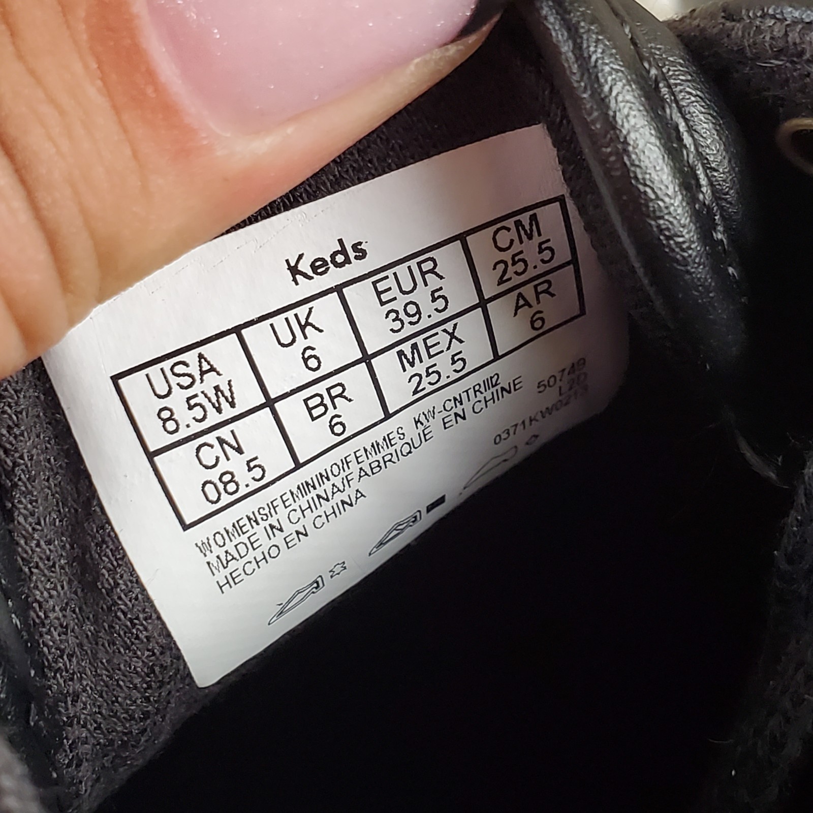 Keds Center III Womens Shoes Sz 8.5 Wide Athletic Black Leather Lace Up Sneakers