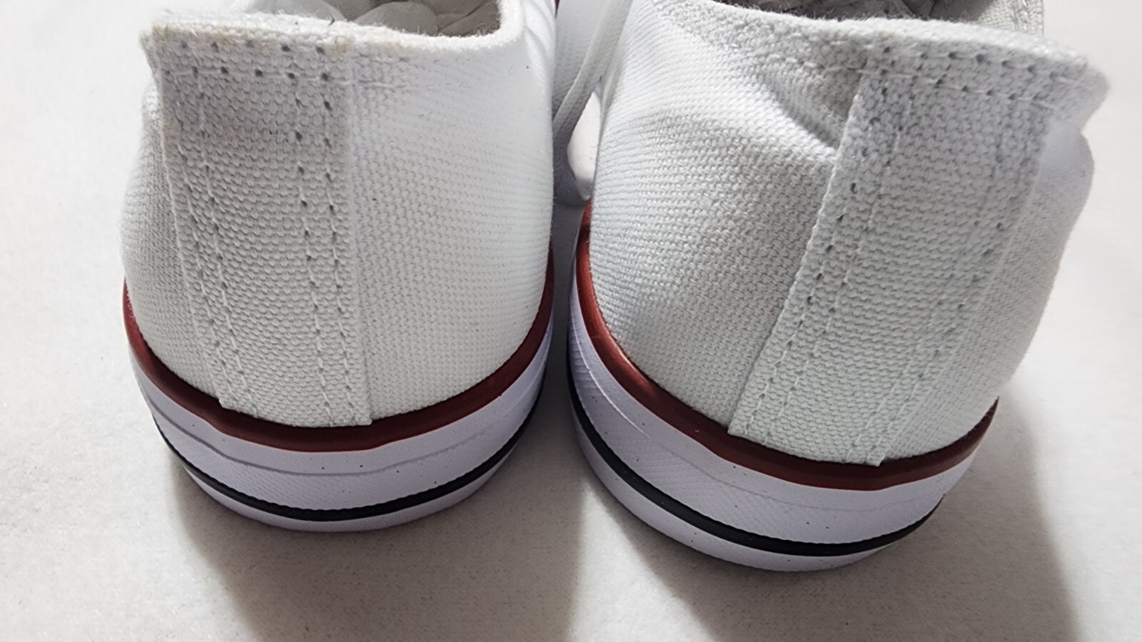 white red and blue stripe print women sneakers size 10