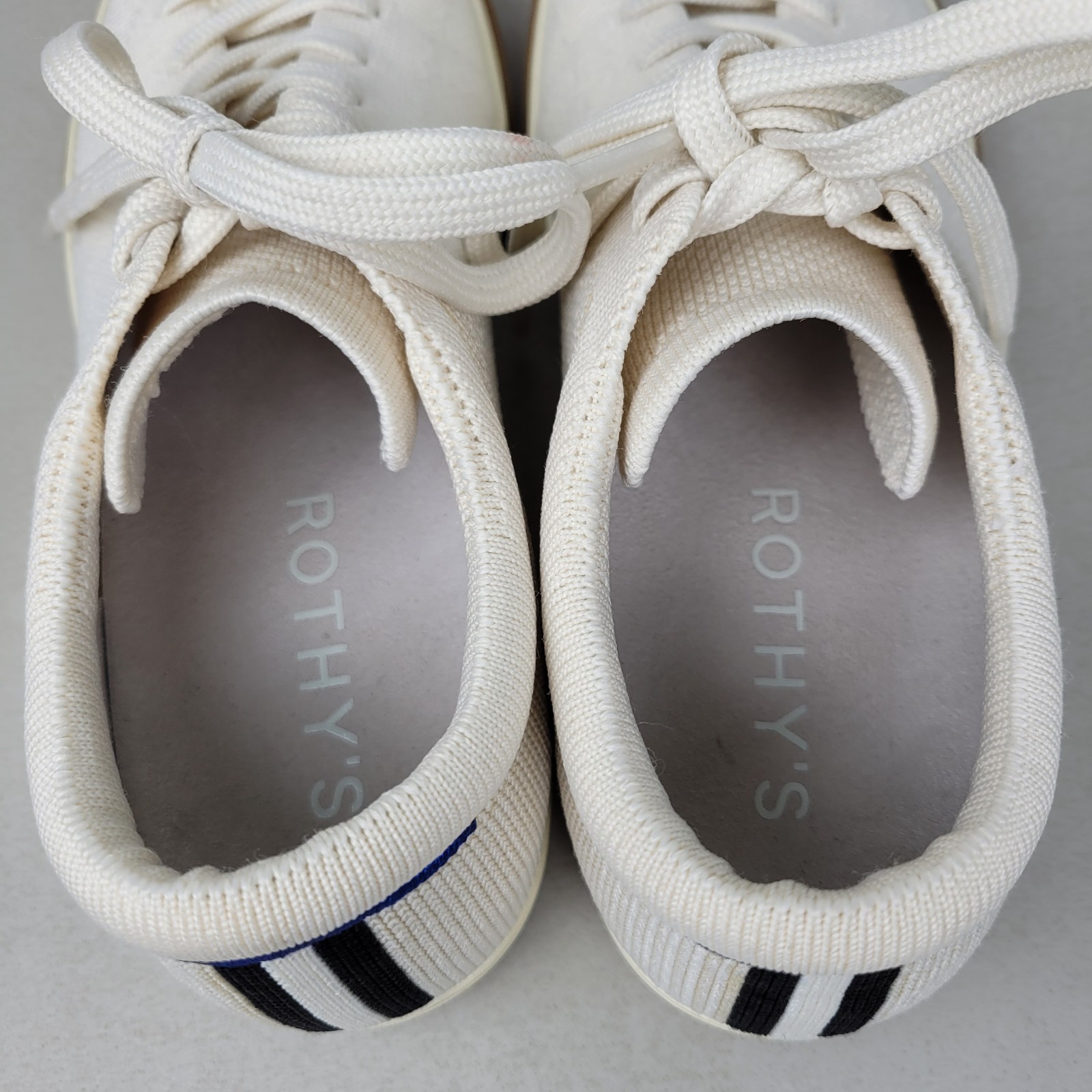 Rothy’s The Lace Up Sneakers Blonde Cream Off White Size 7
