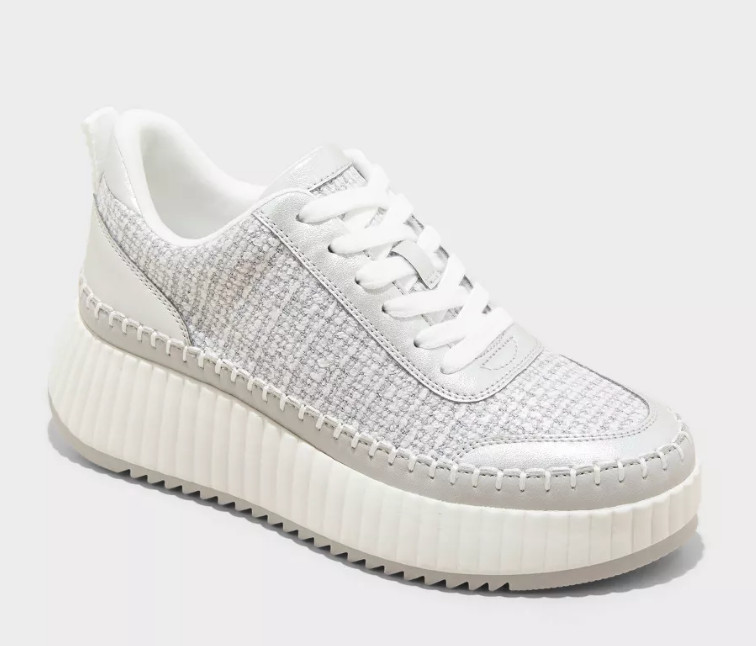 Universal Thread Women’s Silver Persephone Platform Sneakers Memory Foam Insole