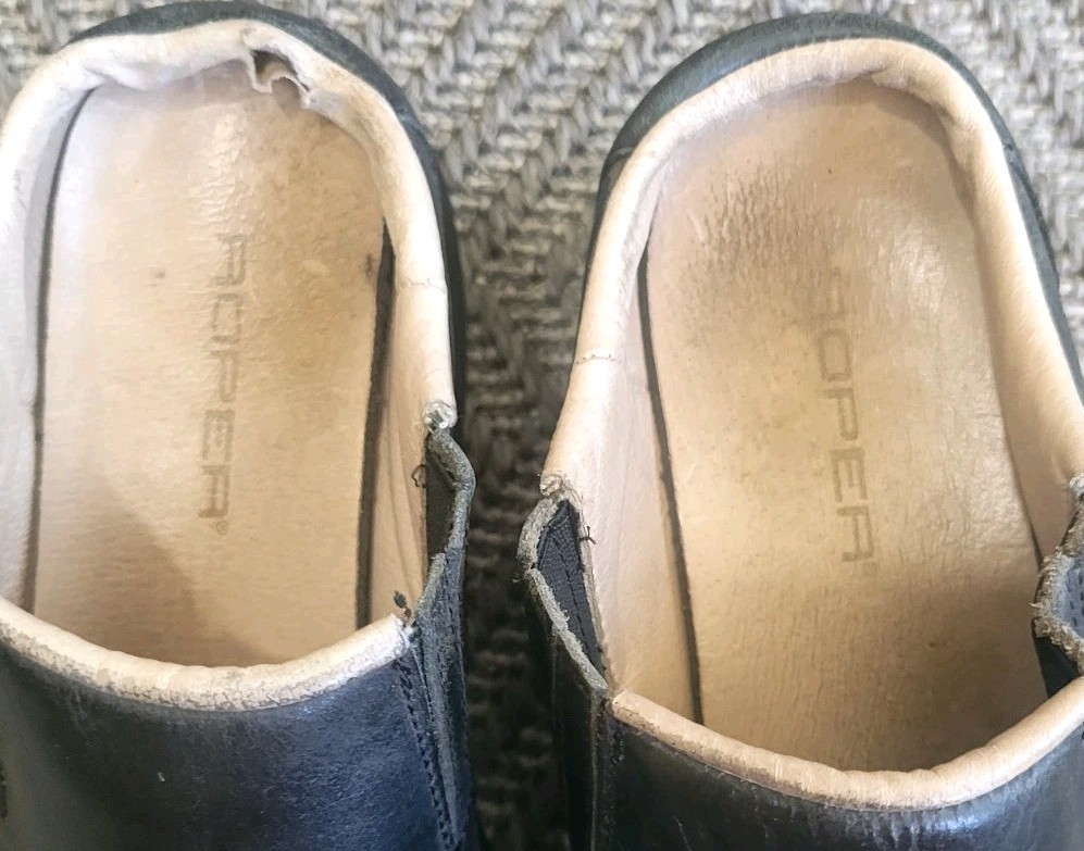 Roper $94 Western Black Leather Detailed Slip on Mule’s Sz 7