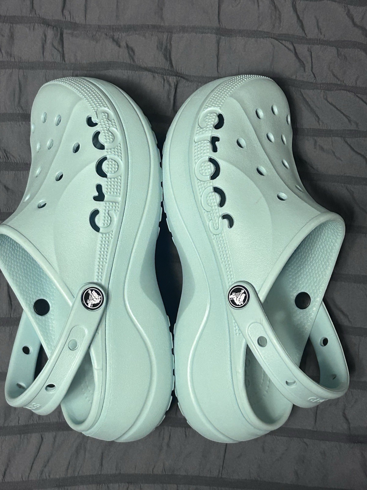 Crocs Baya Platform Clogs Seafoam Womens Sz 9 Beach Walking Park Pool Snap Back