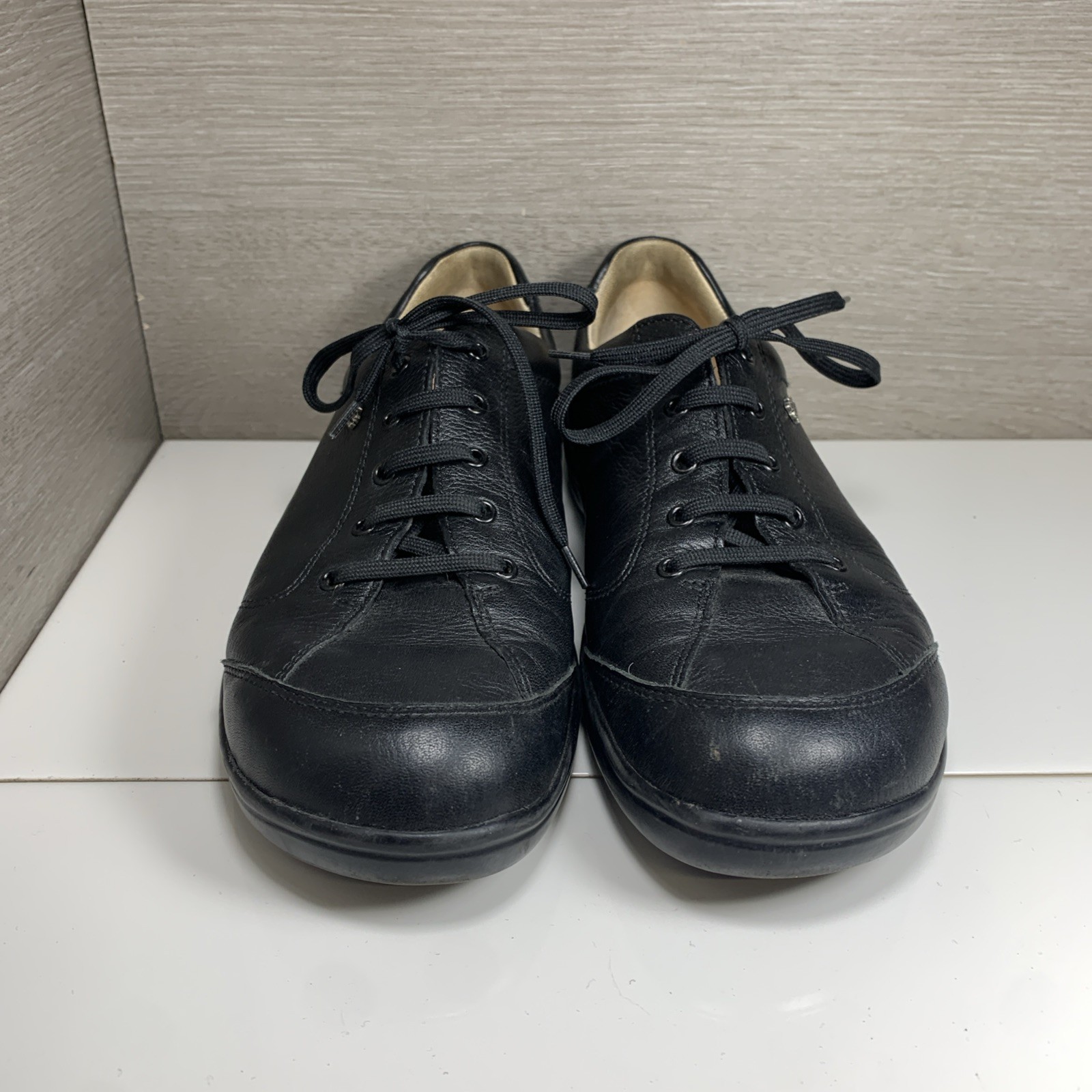 Finn Comfort Lexington Germany Black Nubuck Leather Lace Up Sz 37 US 6.5-7