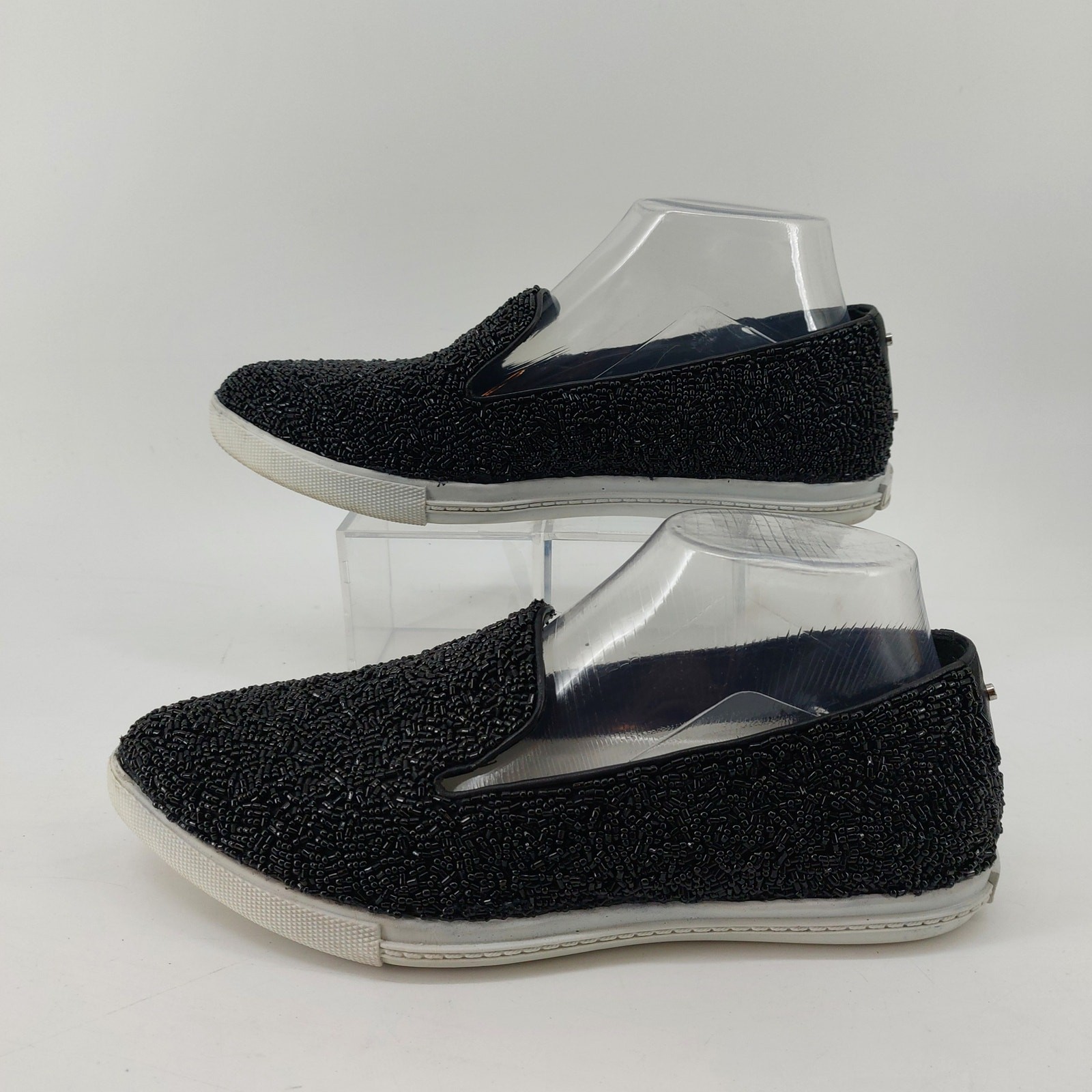 Alice + Olivia Womens Size 9 Beaded EURO 39 Sneaker Shoe Black Leather