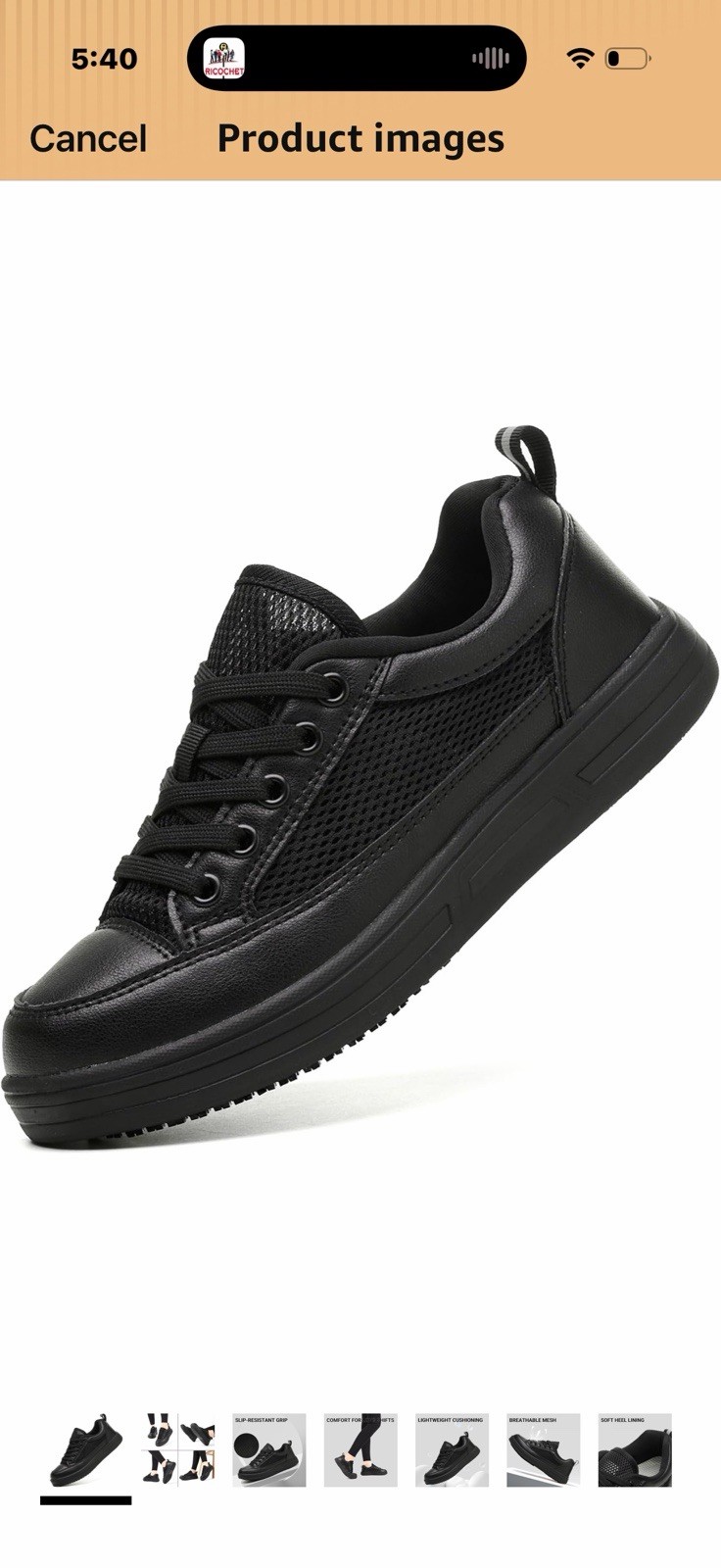Treesky Slip On Non Slip Work Shoes for Women, Faux Leather Sneakers 10.5