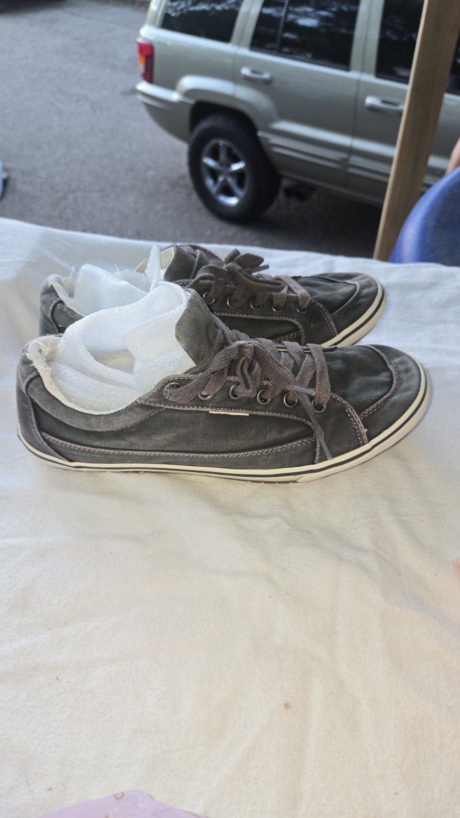 Taos Moc Star Gray Wash Lace Up Canvas Sneakers Shoes Womens Size‎ 9