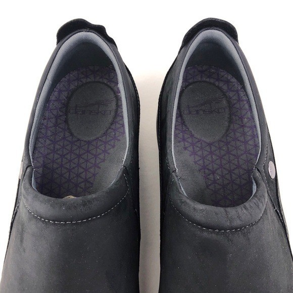 Dansko Patti Black Milled Nubuck Slip on Shoes EUR 42 Womens Size 11.5-12