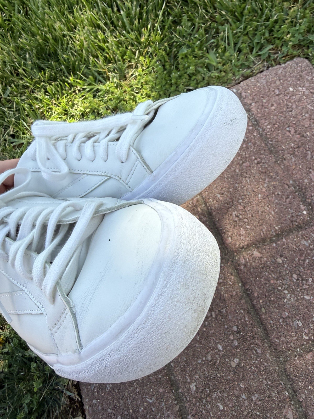 Madewell White Sidewalk Low Top 100% Leather Classic Streetwear Sneakers Size 8