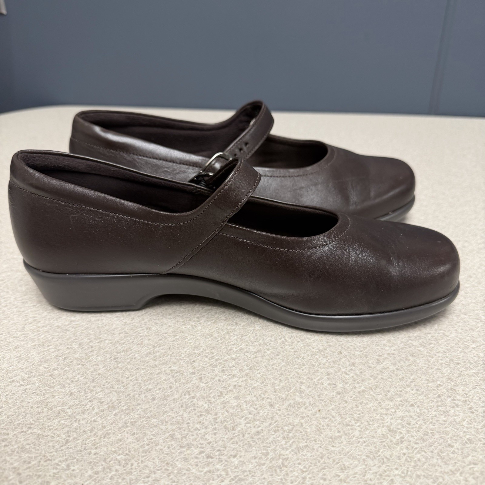SAS MARIA Mary Jane Women’s Size 8.5 W Wide Dark Brown Leather Comfort Shoes