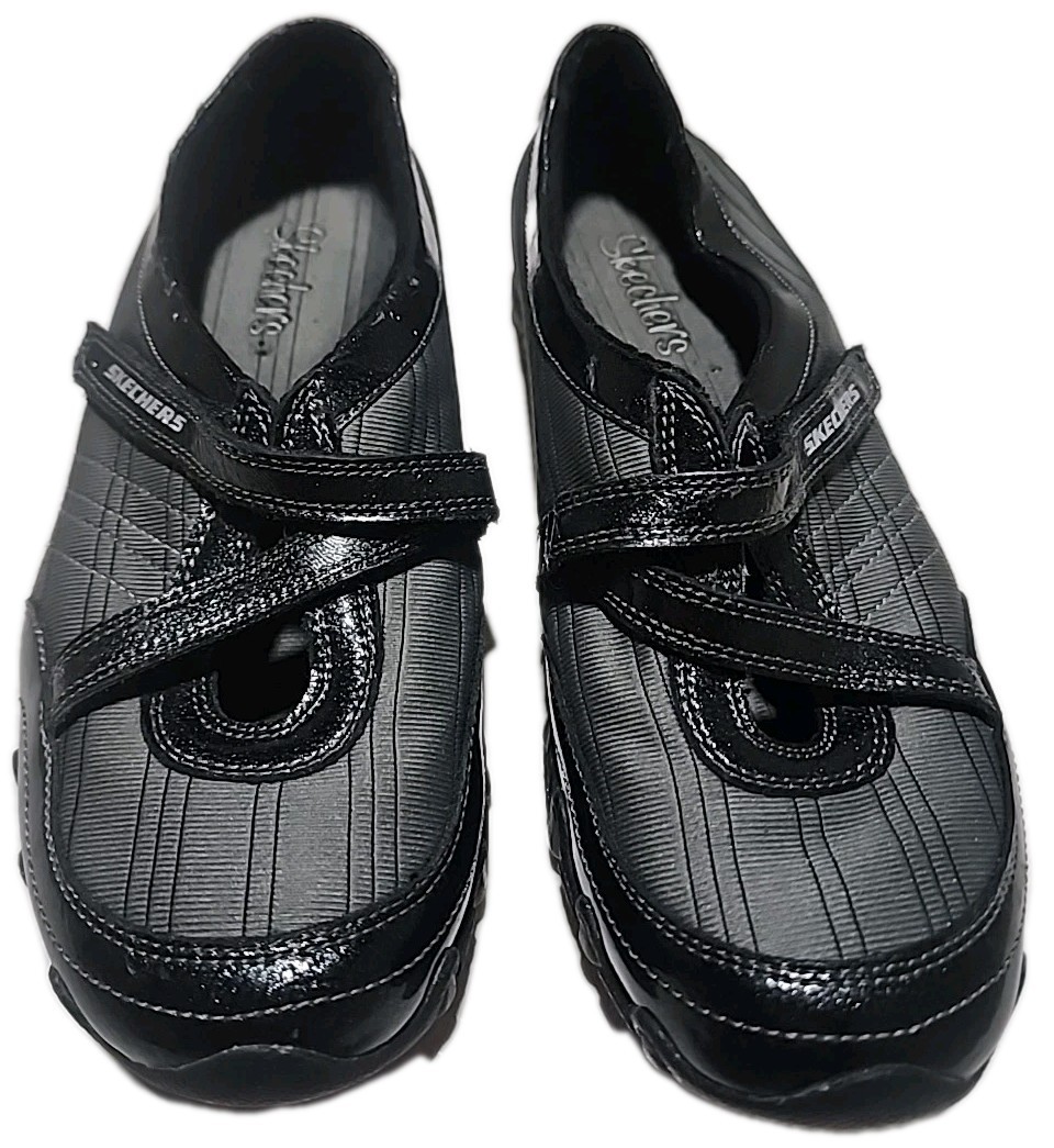 Skechers Status Series Shoes Womens Size 7 Bikers Bamboo Black/Gray (T180)