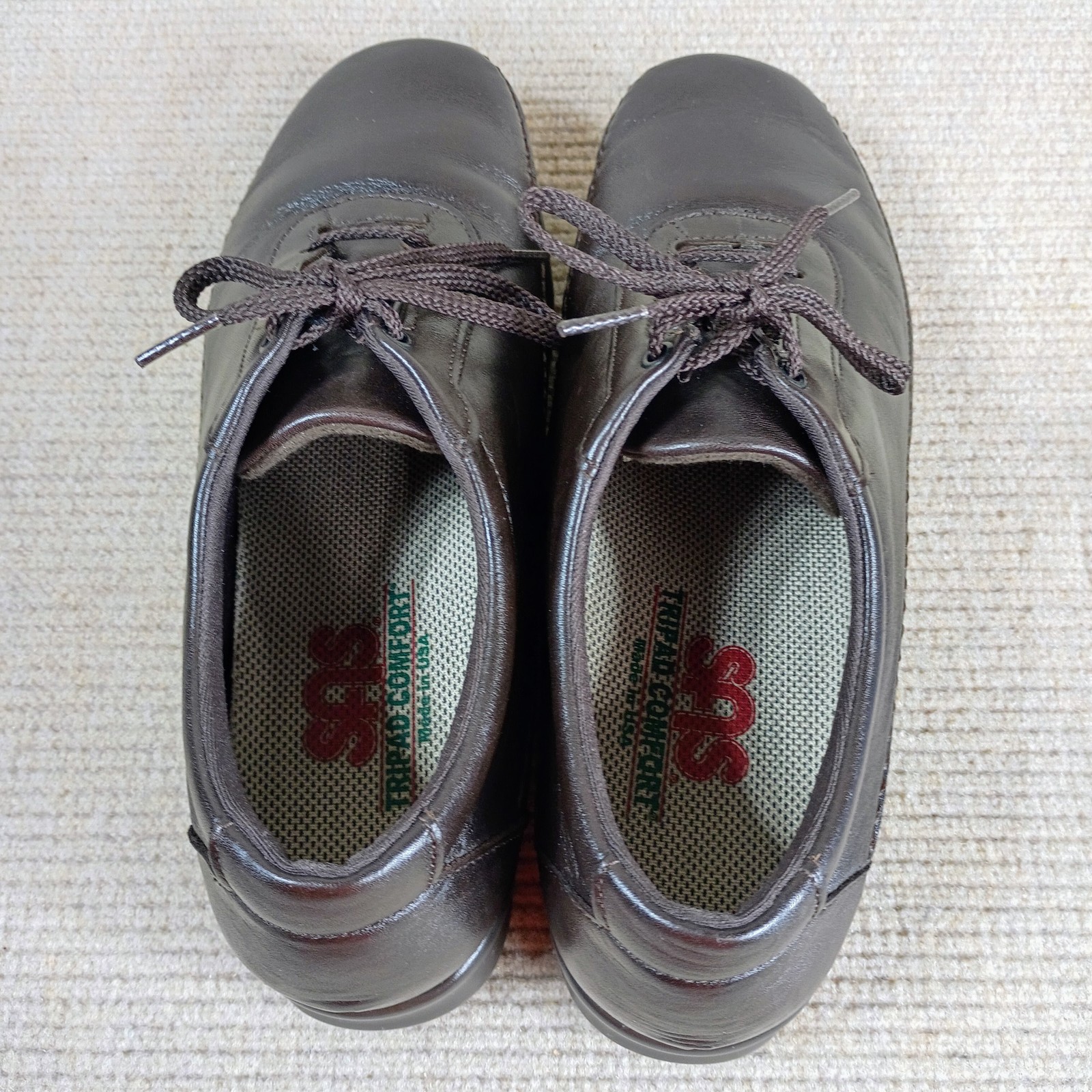 SAS Tripad Comfort Women’s 8 M Brown Leather Lace-Up Walking Shoes Made in USA