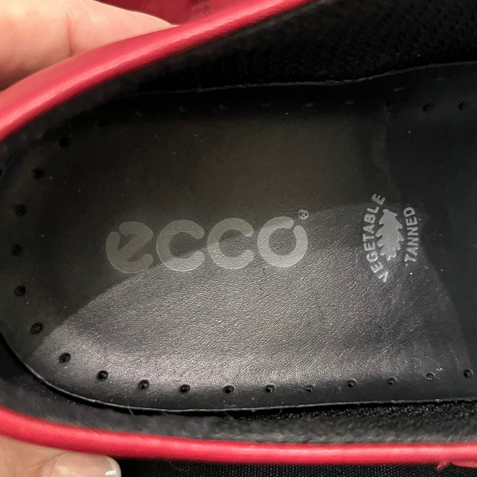 ECCO Soft 1 Red Leather Hook and Loop Low Top Sneakers 156793 Womens 39