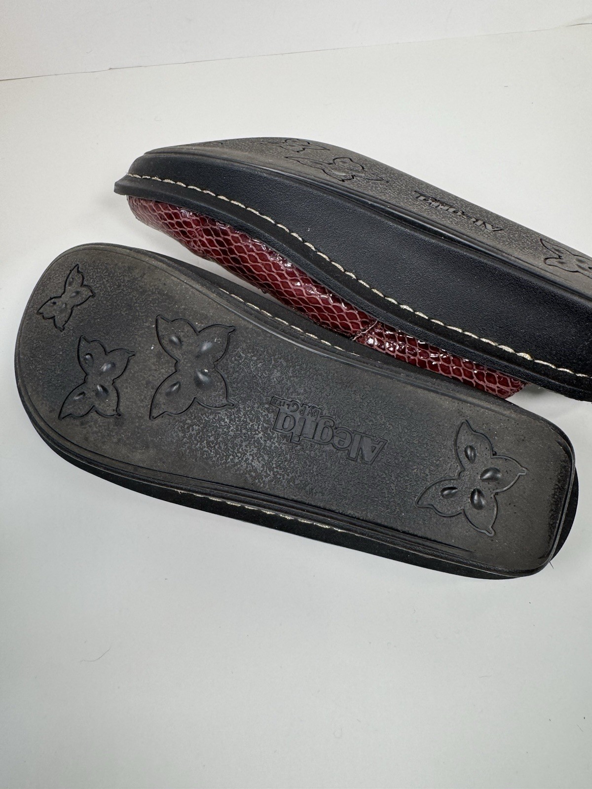 Allegria PG Lite Clogs Slip-On Mule Work Shoes Size 40 US 10 Choco Snake Red