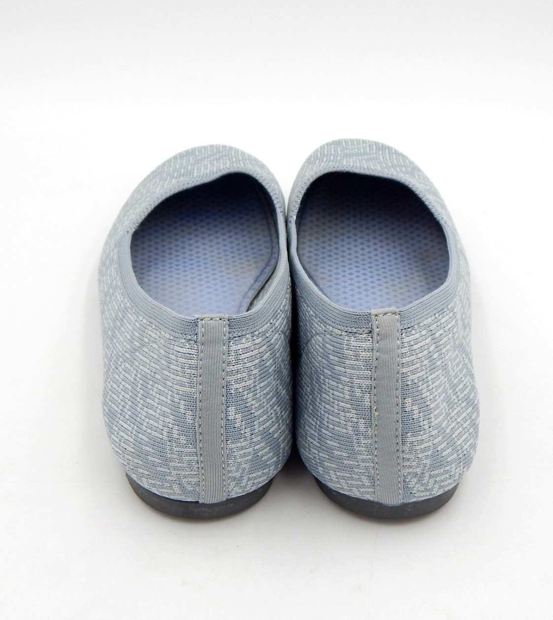SKECHERS Air Cooled Memory Foam LT Gray Flat Slip On Shoes Mesh Women 10 Stretch