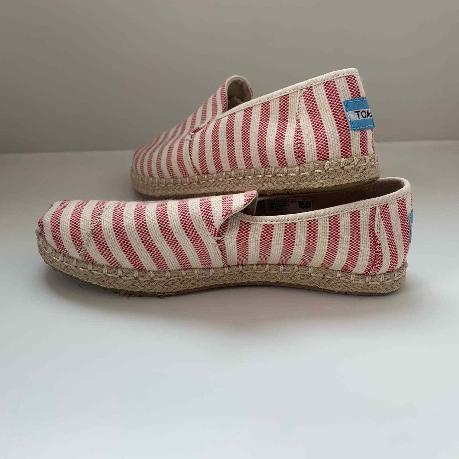 Toms Deconstructed Alpargata Red Stripe Espadrilles