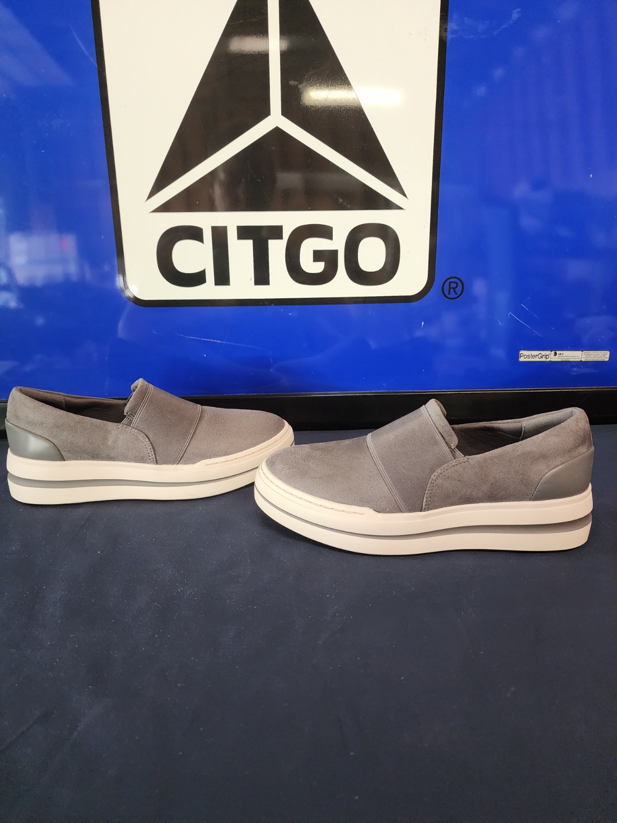 Womens Clarks Cloudstepper Audreigh Eve In Gray Platform slip on size 6
