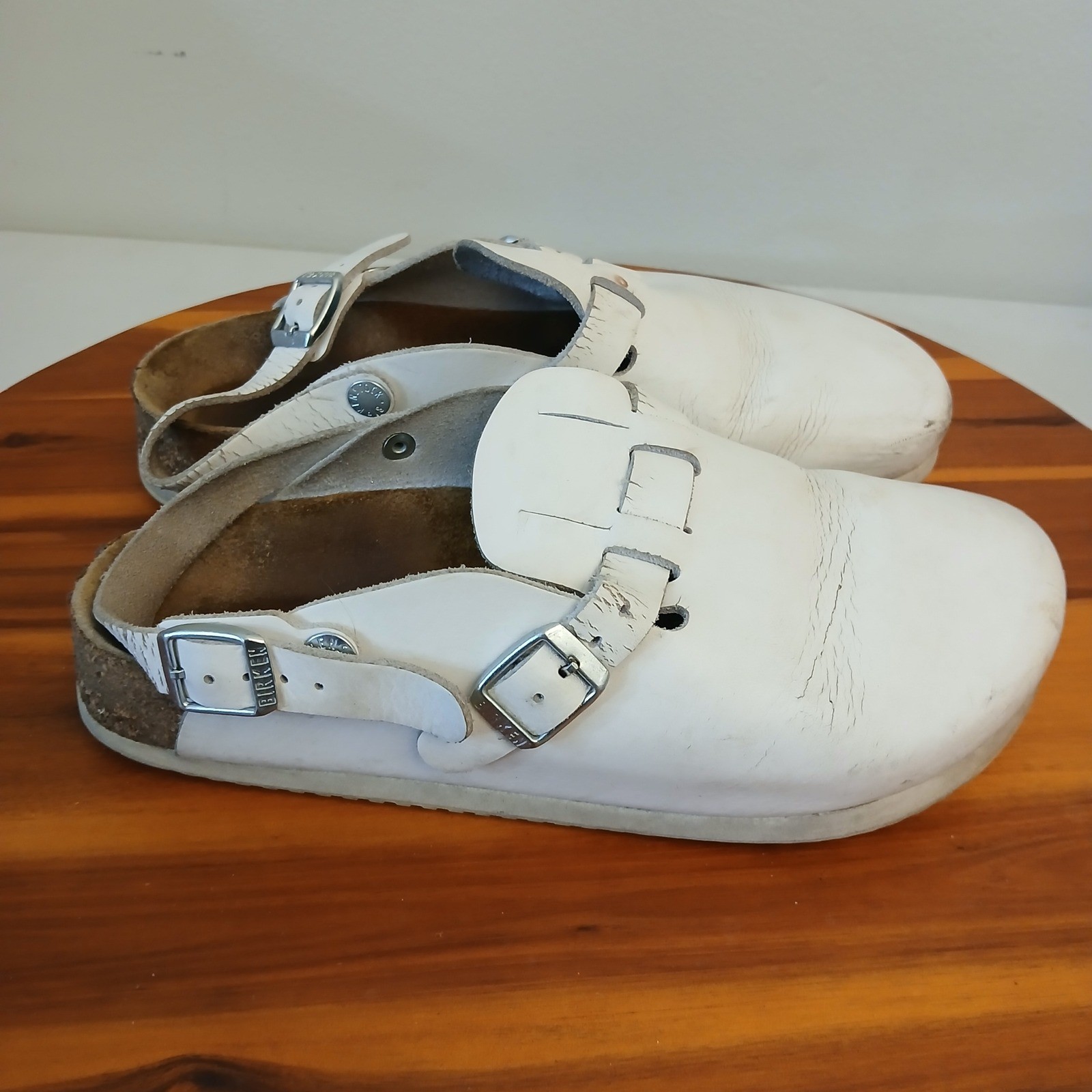 Birkenstock Tokio Clogs Womens Size 32 White Leather Backstrap Comfort Shoes