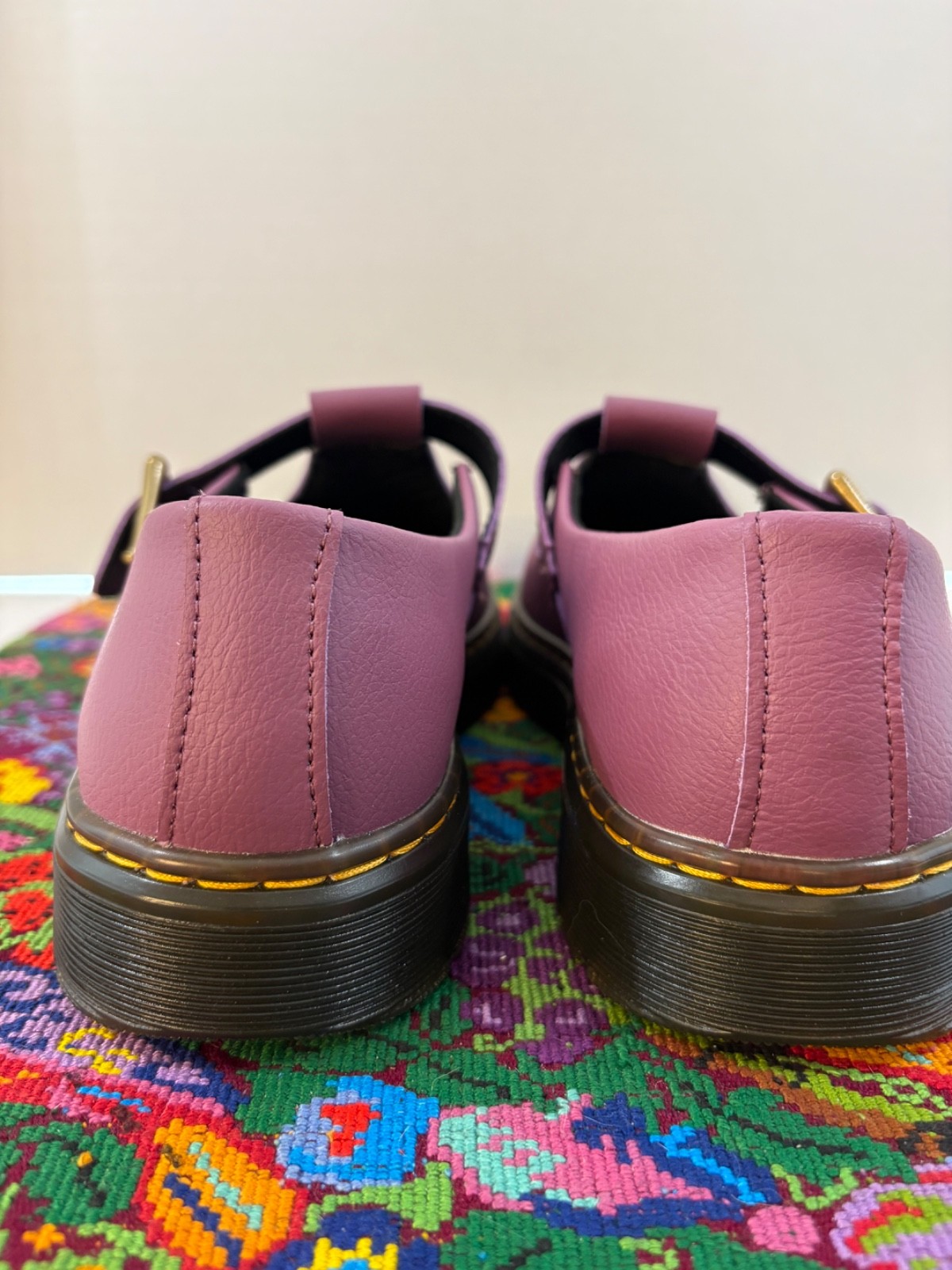 Doc Martens Women’s Pink Leather Zavala Mary Jane Buckle Hipster BOHO SZ 10 NWOB