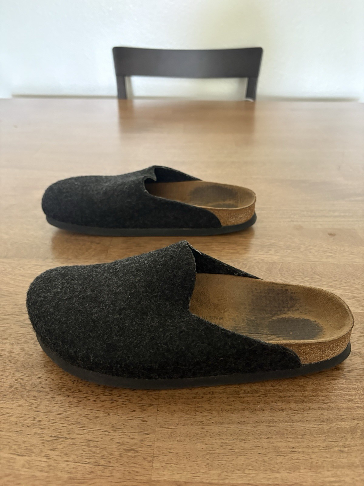 Birkenstock Amsterdam Felt Clogs Anthracite EU 39 Women’s 8 Men’s 6 Slippers