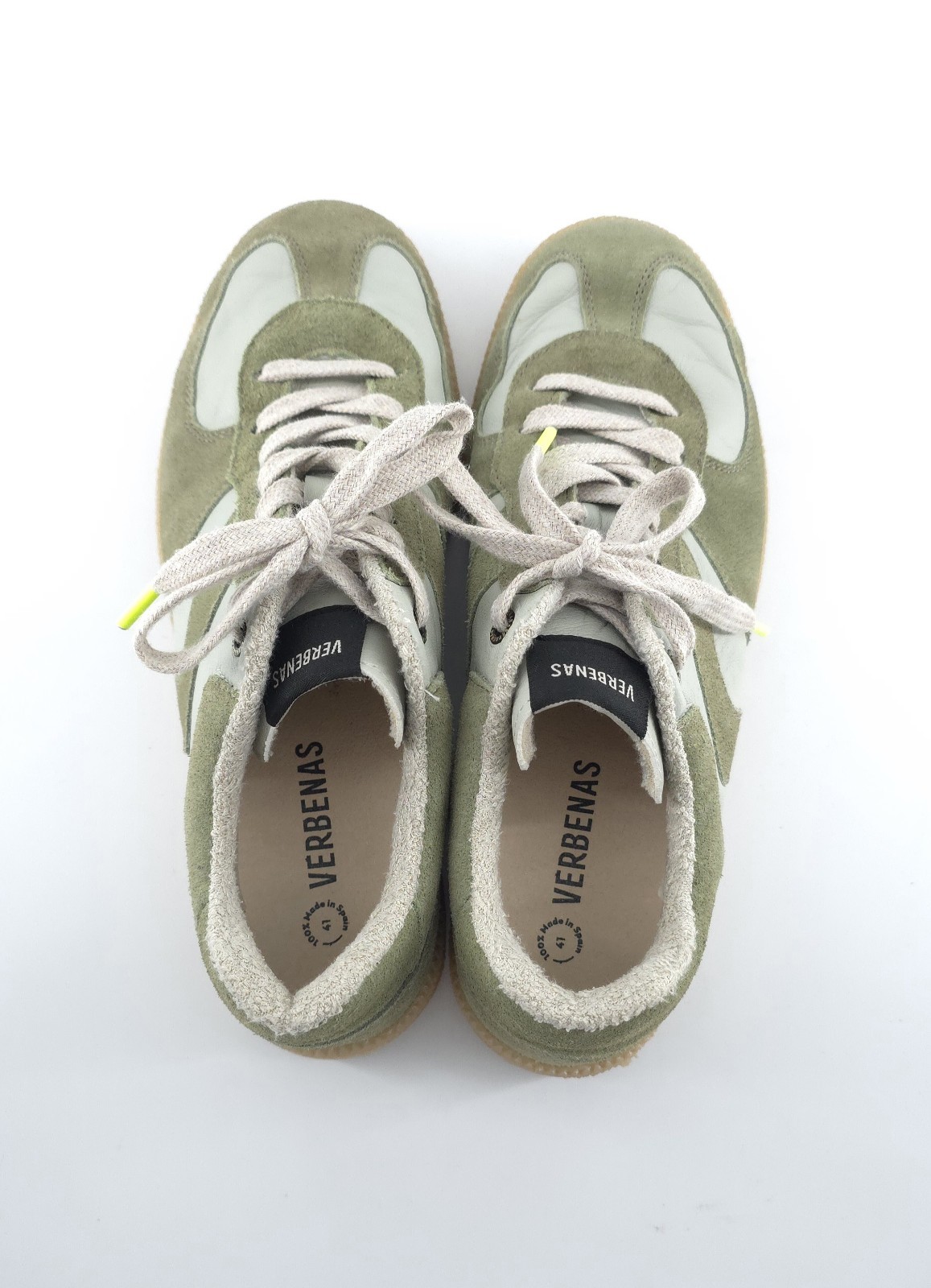 Verbenas Sora Cracking Sneaker Sage Green Rubber Sole Terry Cloth Lined Size 10