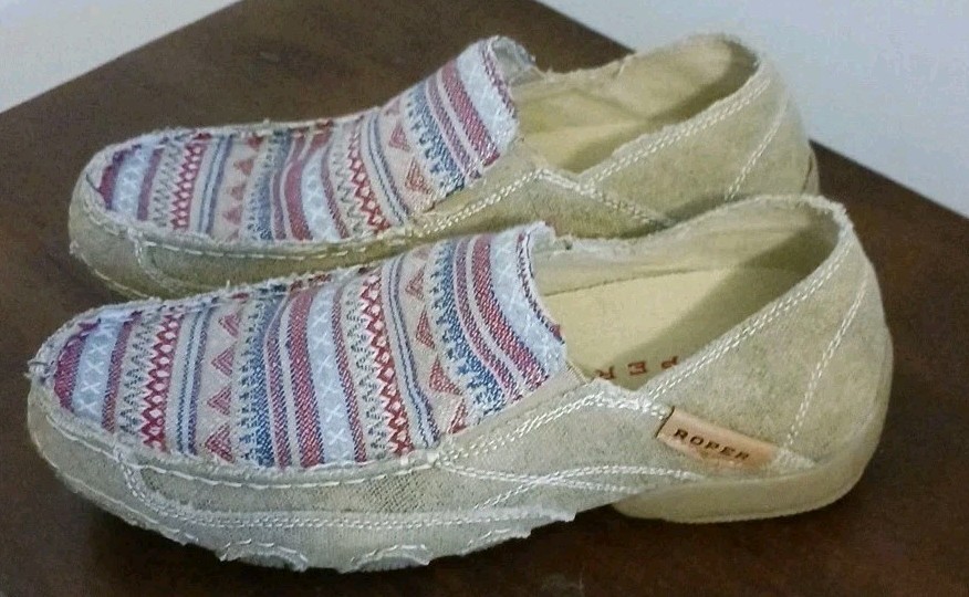 Roper Womens Cloth Patterned Shoes Size 8
