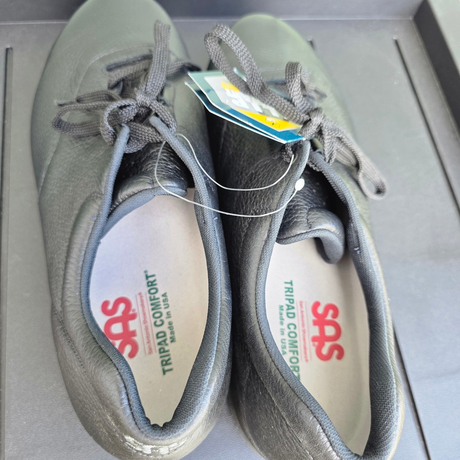 SAS Liberty Black Leather Slip Resistant Comfort Shoes Womens 11.5 WW Wide