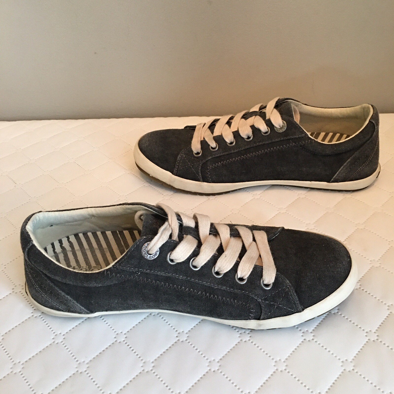 Taos Star Sneaker Canvas Women US 8 EU 39 Gray Wash Ortho Support Shoe STA-12844