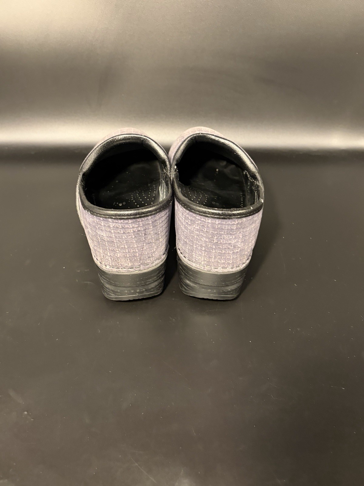 DANSKO Blue/Gray Textured/Cloth Pattern Clogs Shoes Size 39