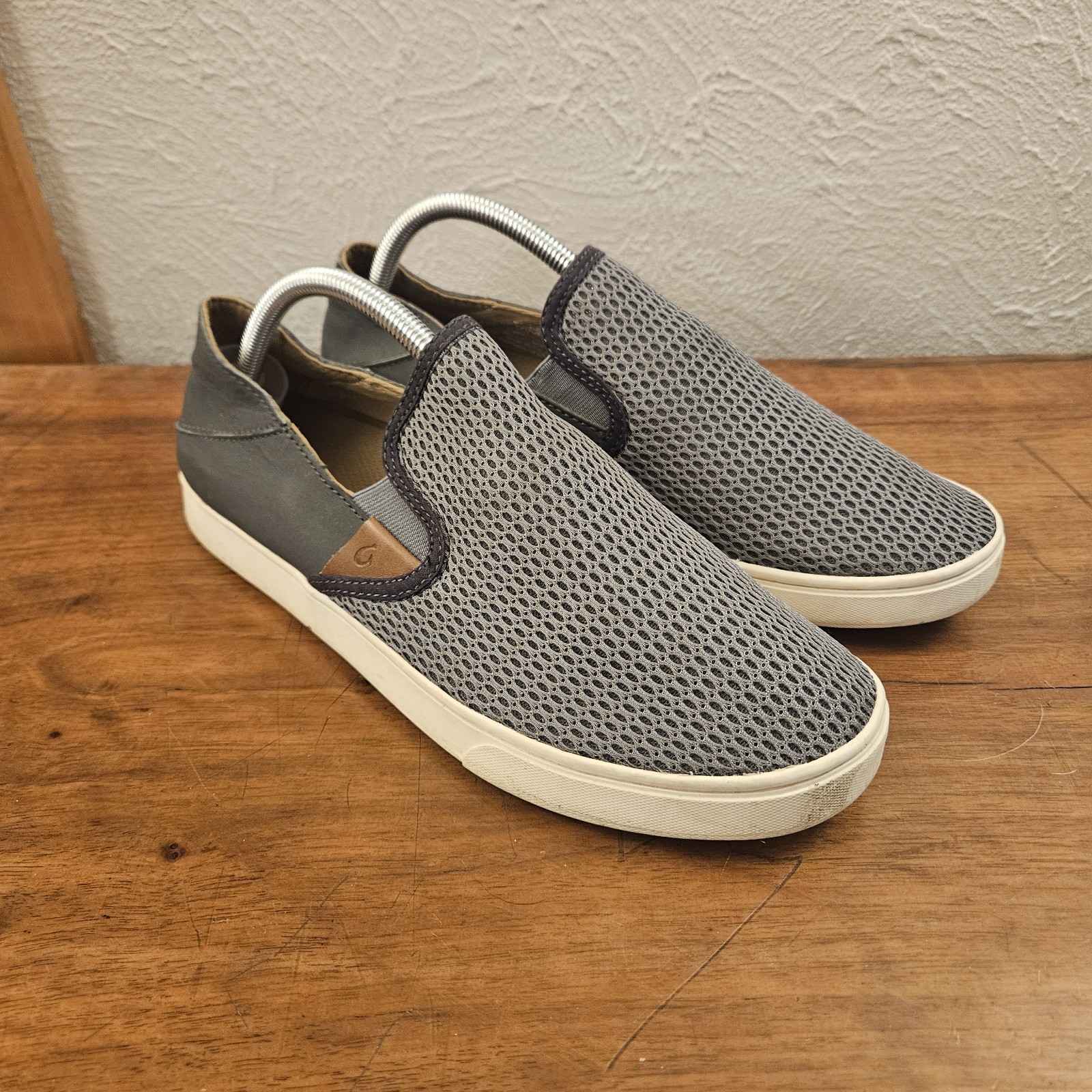 OluKai Pehuea Slip On Sneaker Womens Size 11 Gray Perforated Mesh Beach