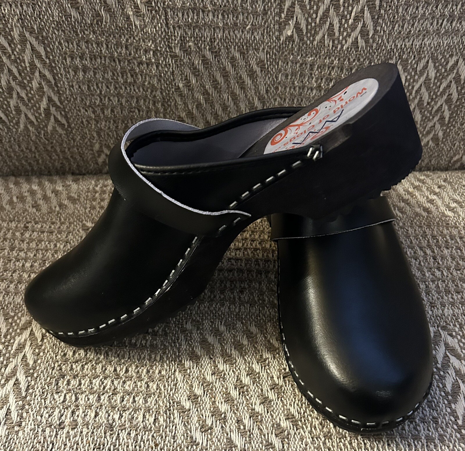 New AM World Of Clogs 100% Leather And Wood size 10 Uk44