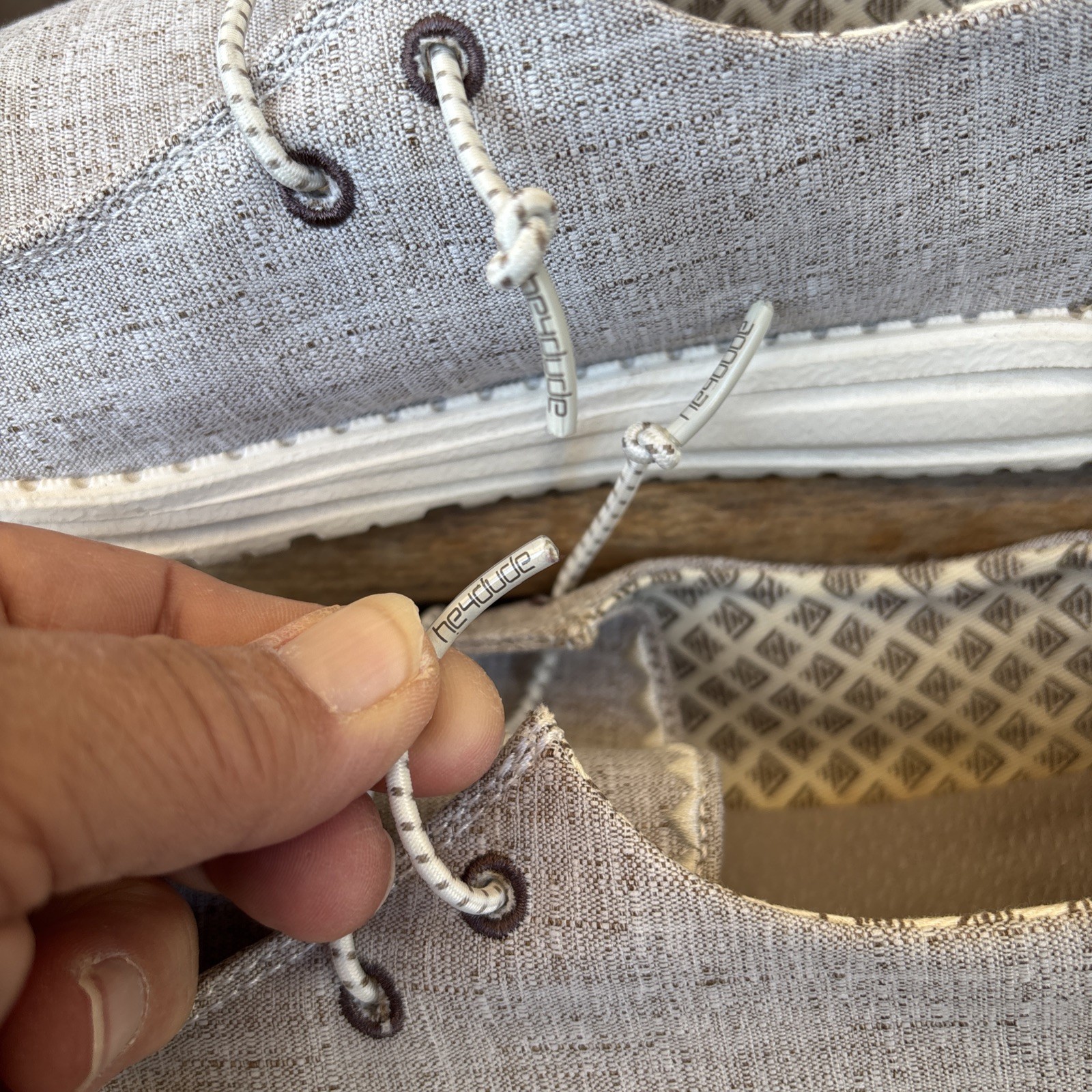 Hey Dude Wendy Chambray Java- Women’s 8/39 Grey/Brown Ombré EUC