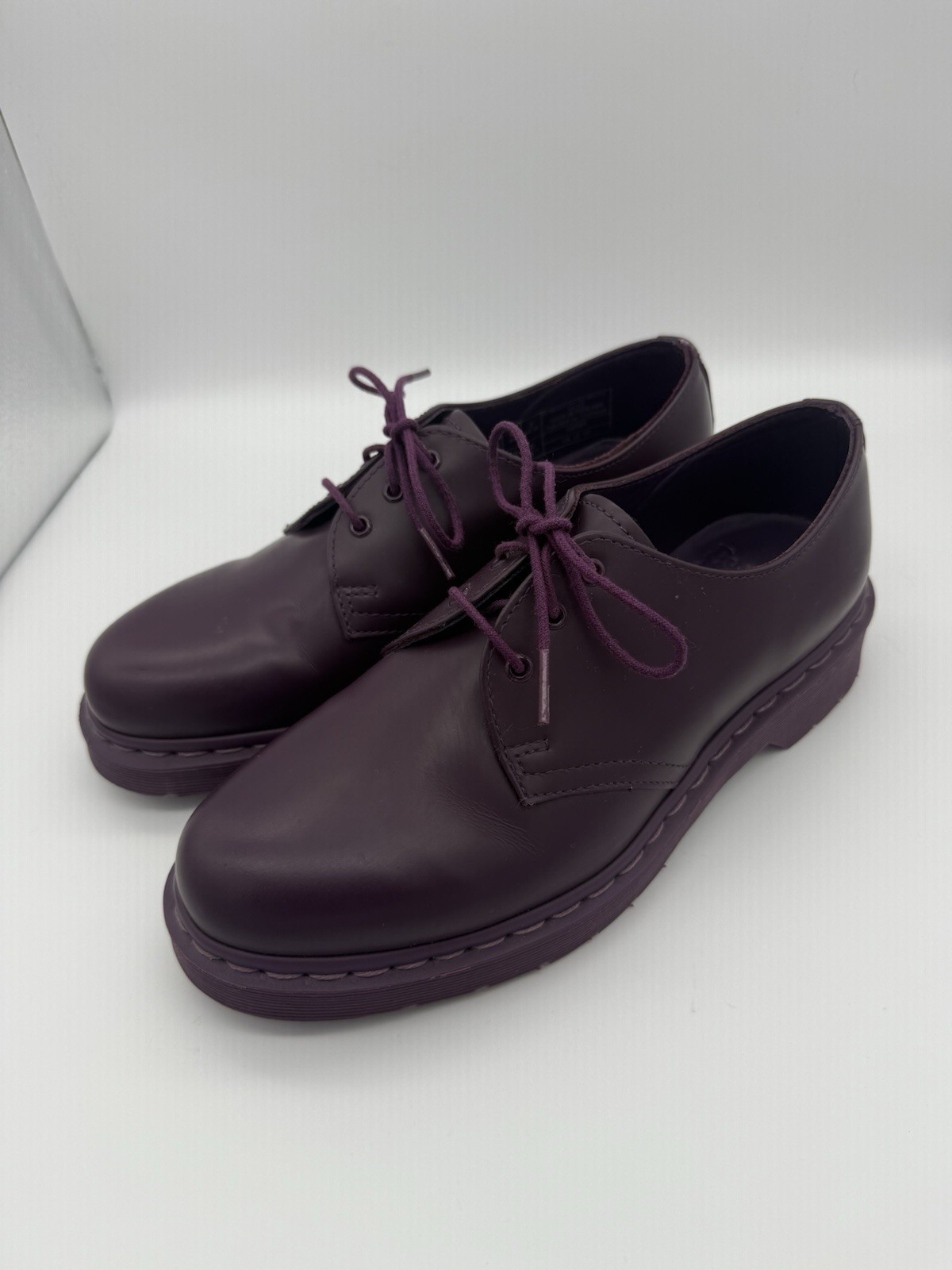 Dr. Martens 1461 Mono Purple Leather Oxford Shoes Womens 8 Grunge Punk Minimal