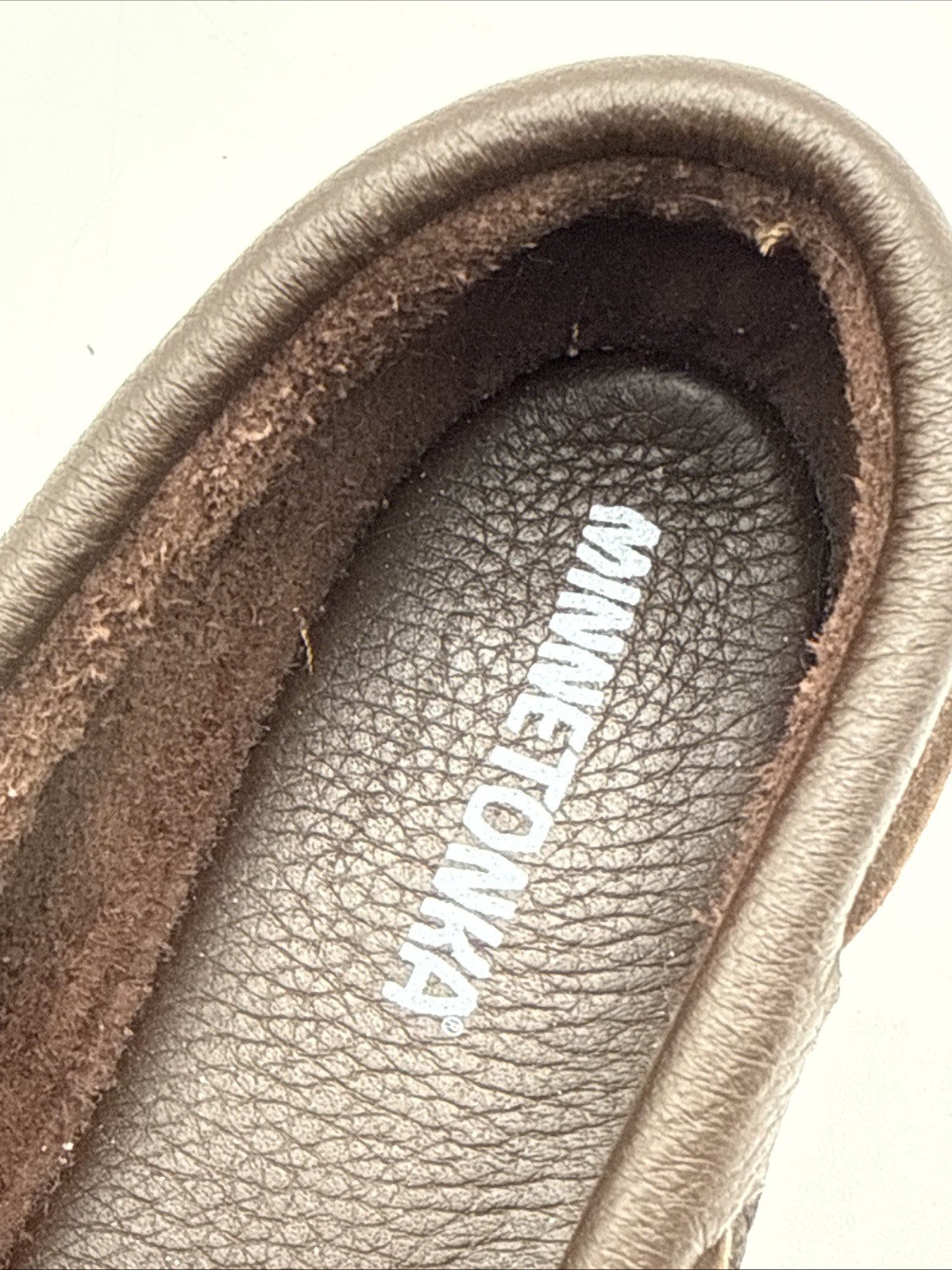 Minnetonka Brown Espresso Hardsole Moccasins 492 Size 8.5 – EUC
