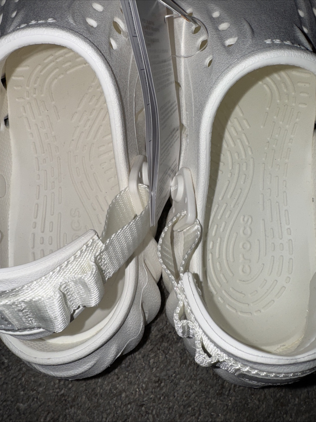 Platform Crocs Echo Clog White Womens 7 Mens Sz 5 Mules 207937 Tags Cloth Strap