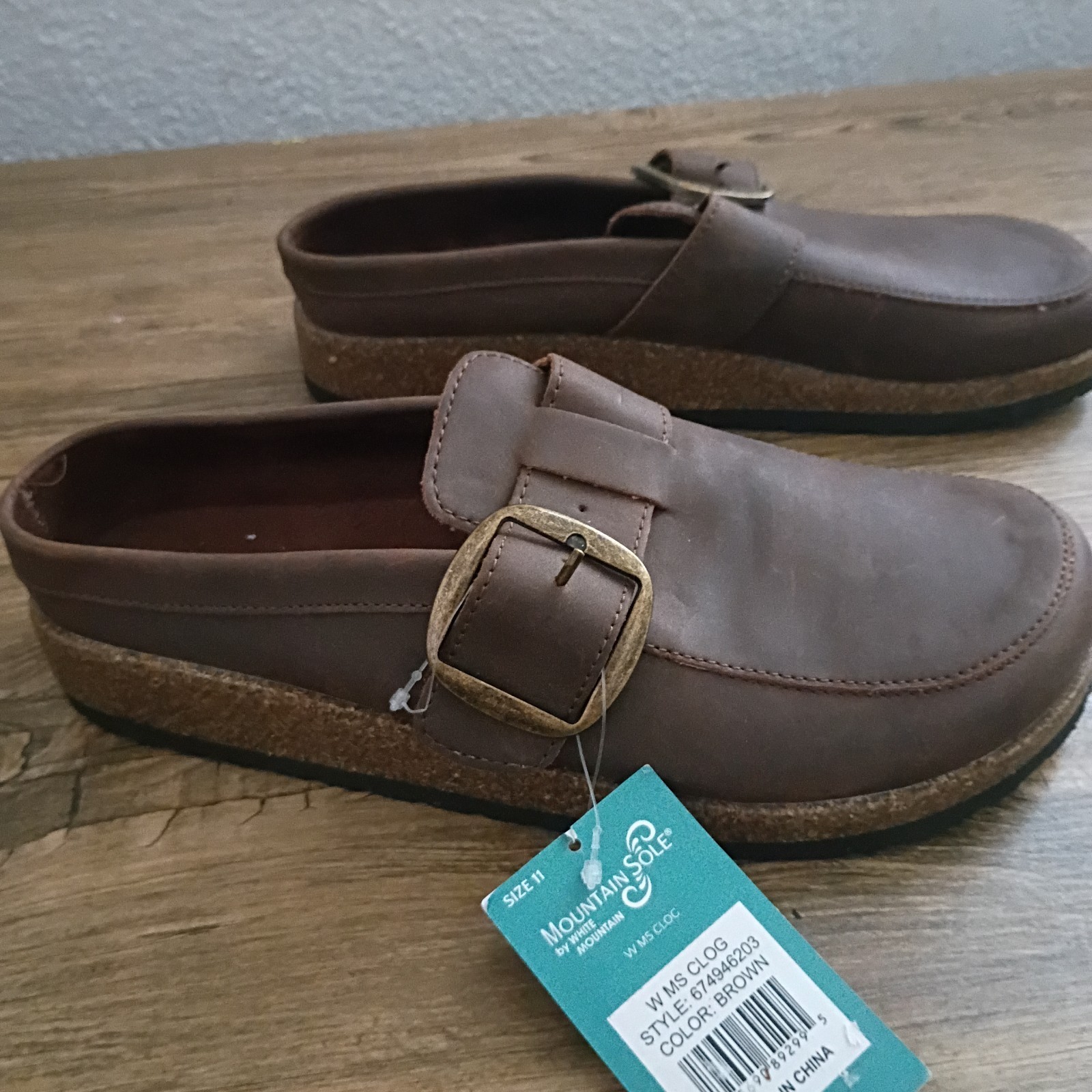 SaMountain Sole brown vegan slip on clogs buckle women’s size 11 New