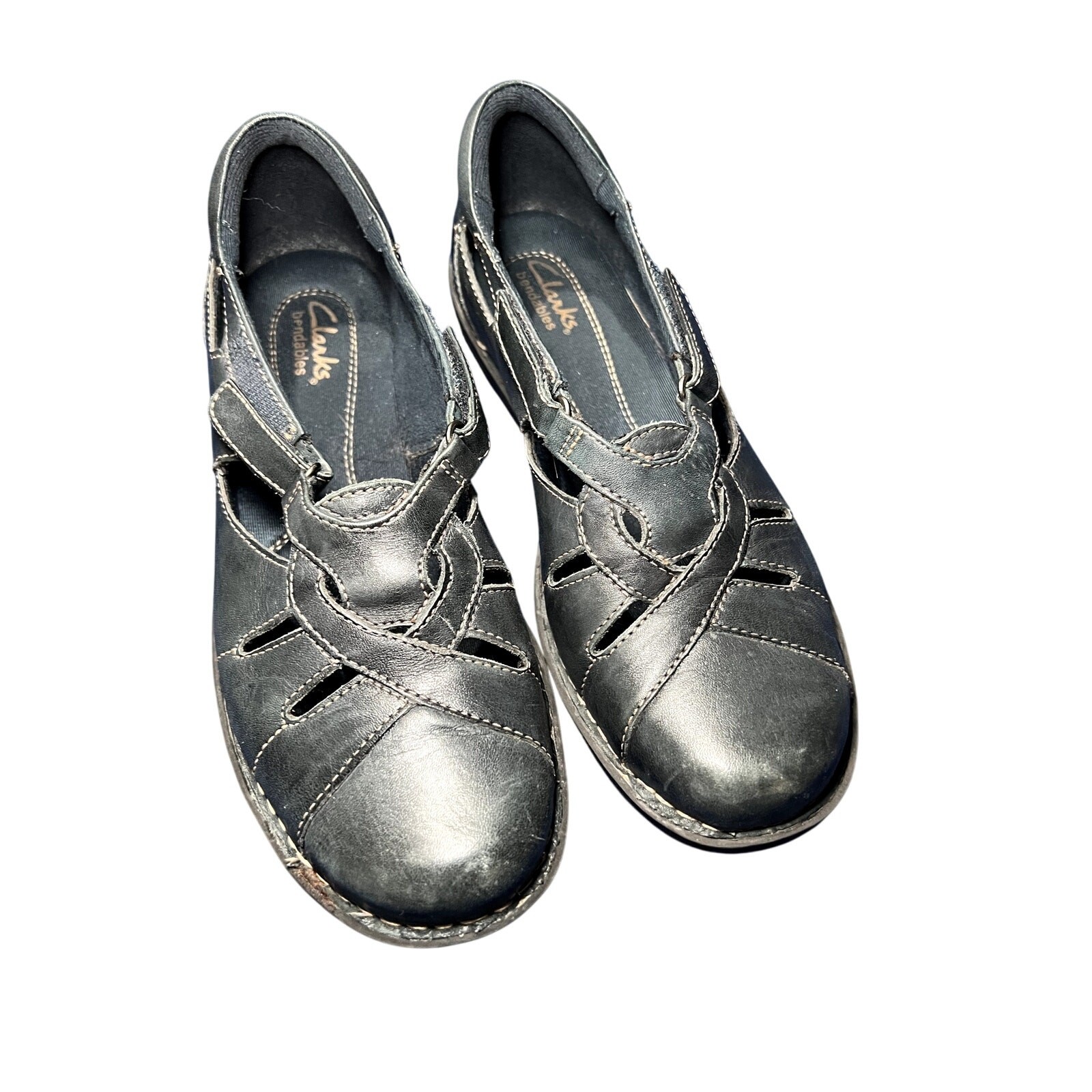 Clarks bendables comfort slip on shoes womens 8 cozycore walking hiking