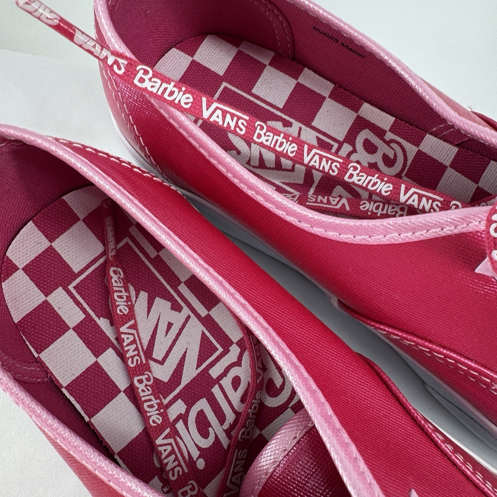 Barbie x Vans shoes womens 8 pink leather platform lace up preppy rare low top