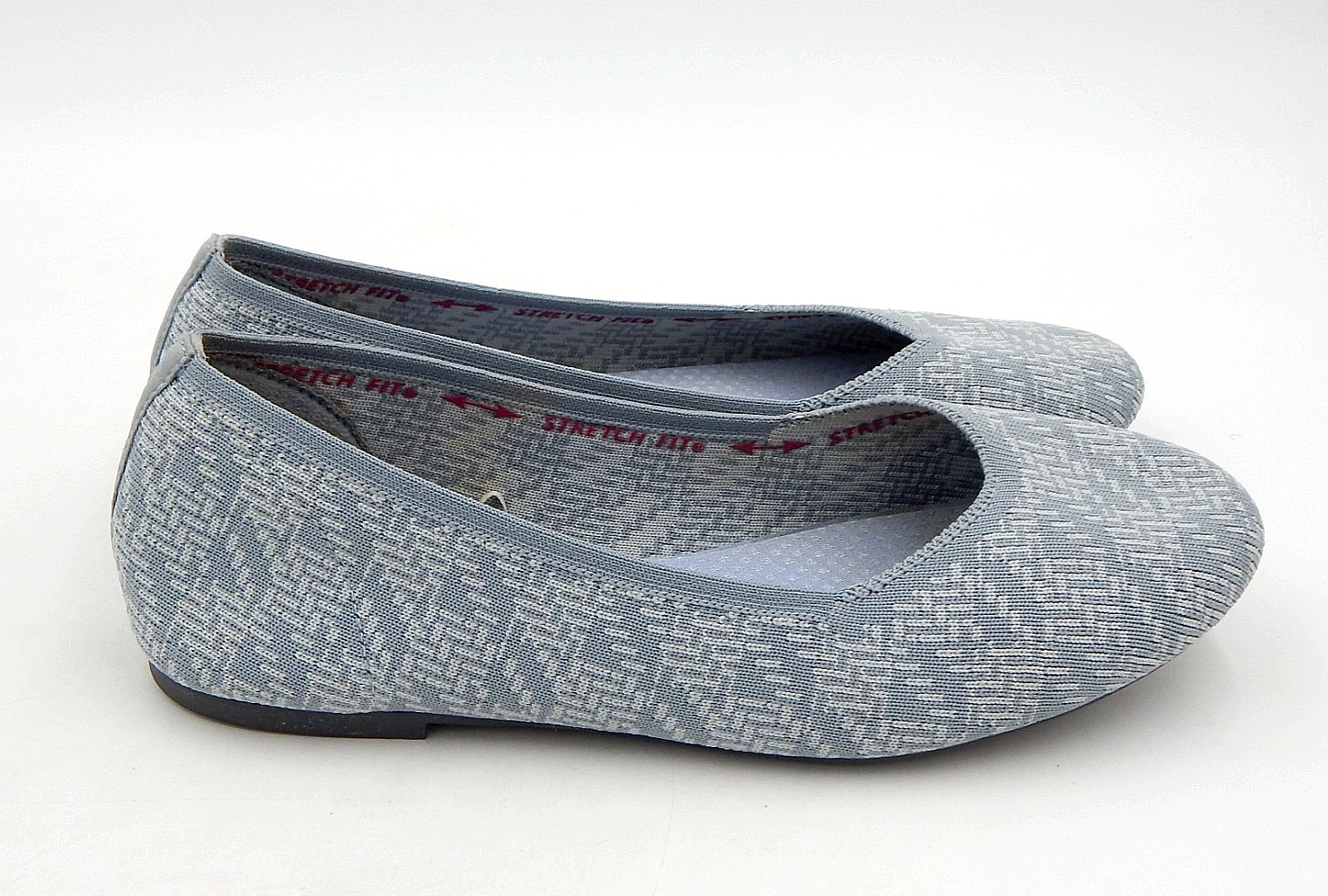 SKECHERS Air Cooled Memory Foam LT Gray Flat Slip On Shoes Mesh Women 10 Stretch